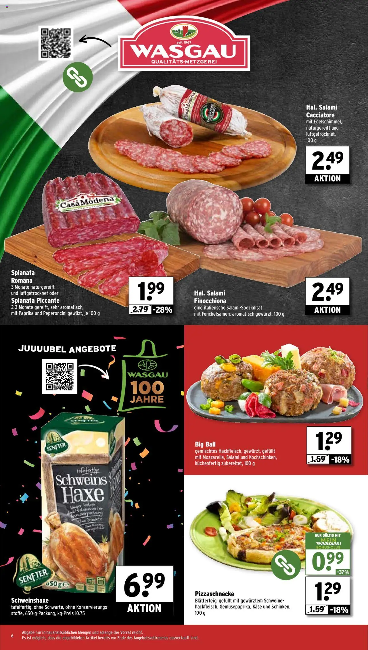 Wasgau Prospekt 	 - gültig ab dem 18.08.2025 | Seite: 6 | Produkte: Käse, Paprika, Salami