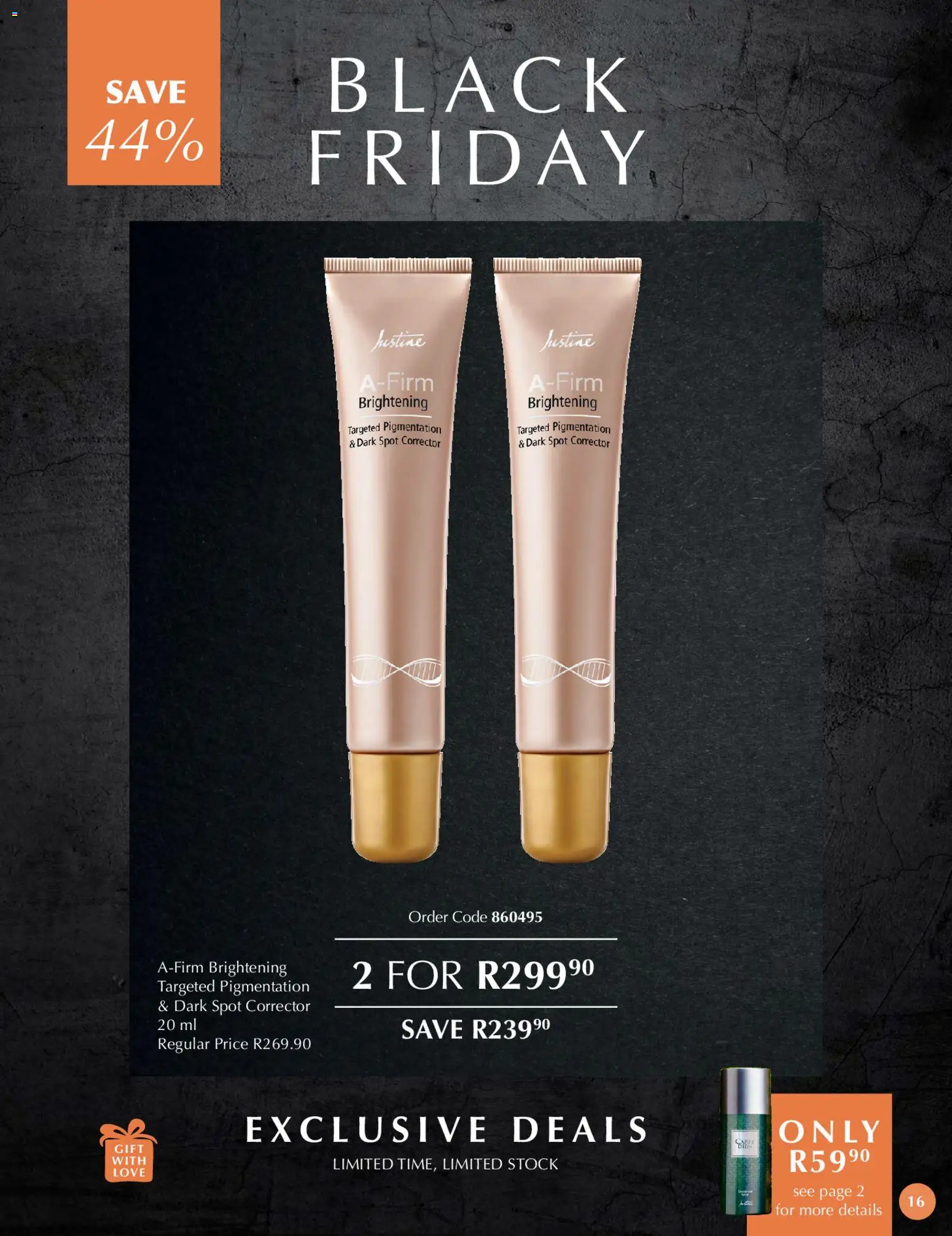 New Justine catalogue – valid from 21.11.2025 | Page: 16 | Products: Stock, Dark spot corrector