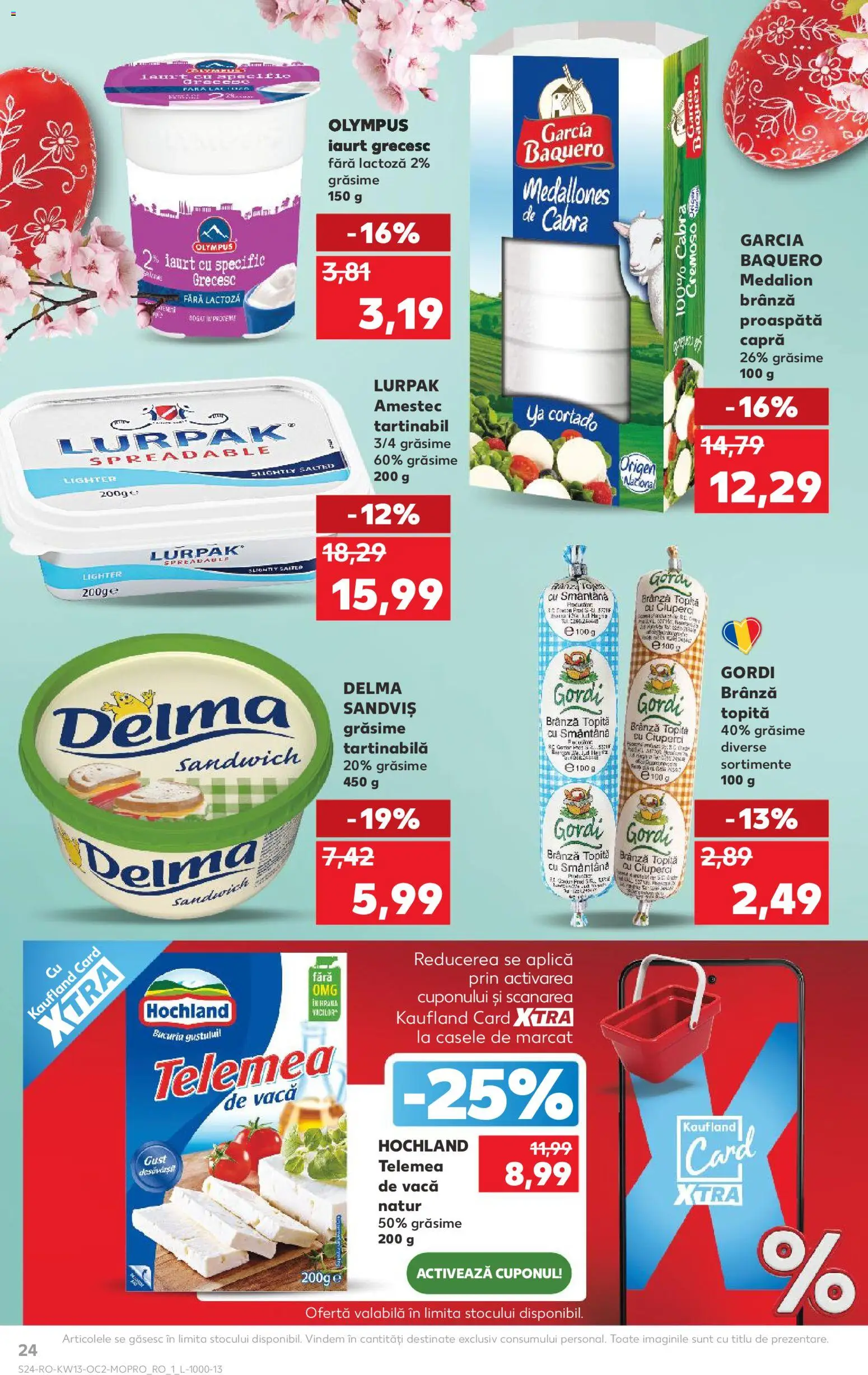 Noul catalog Kaufland – valabil de la 25.03.2026 | Pagină: 24 | Produse: Ciuperci, Kalem ucu, Brânză, Iaurt
