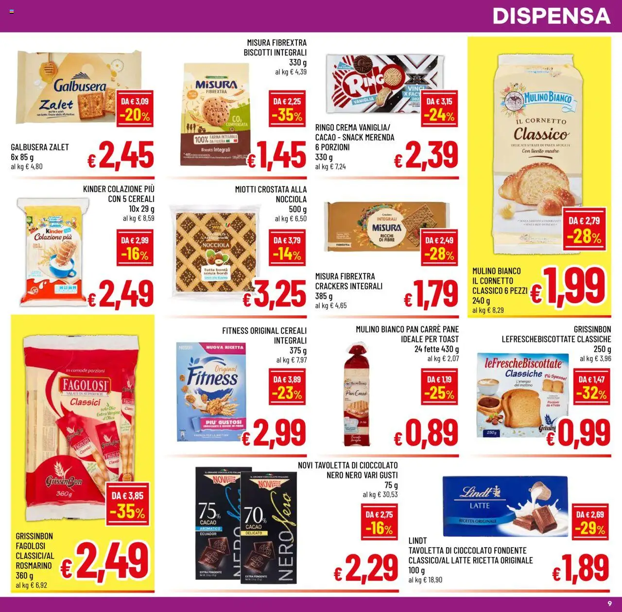 Volantino A&O del 01.10.2025 | Pagina: 9 | Prodotti: Cioccolato, Cornetto, Latte, Farina