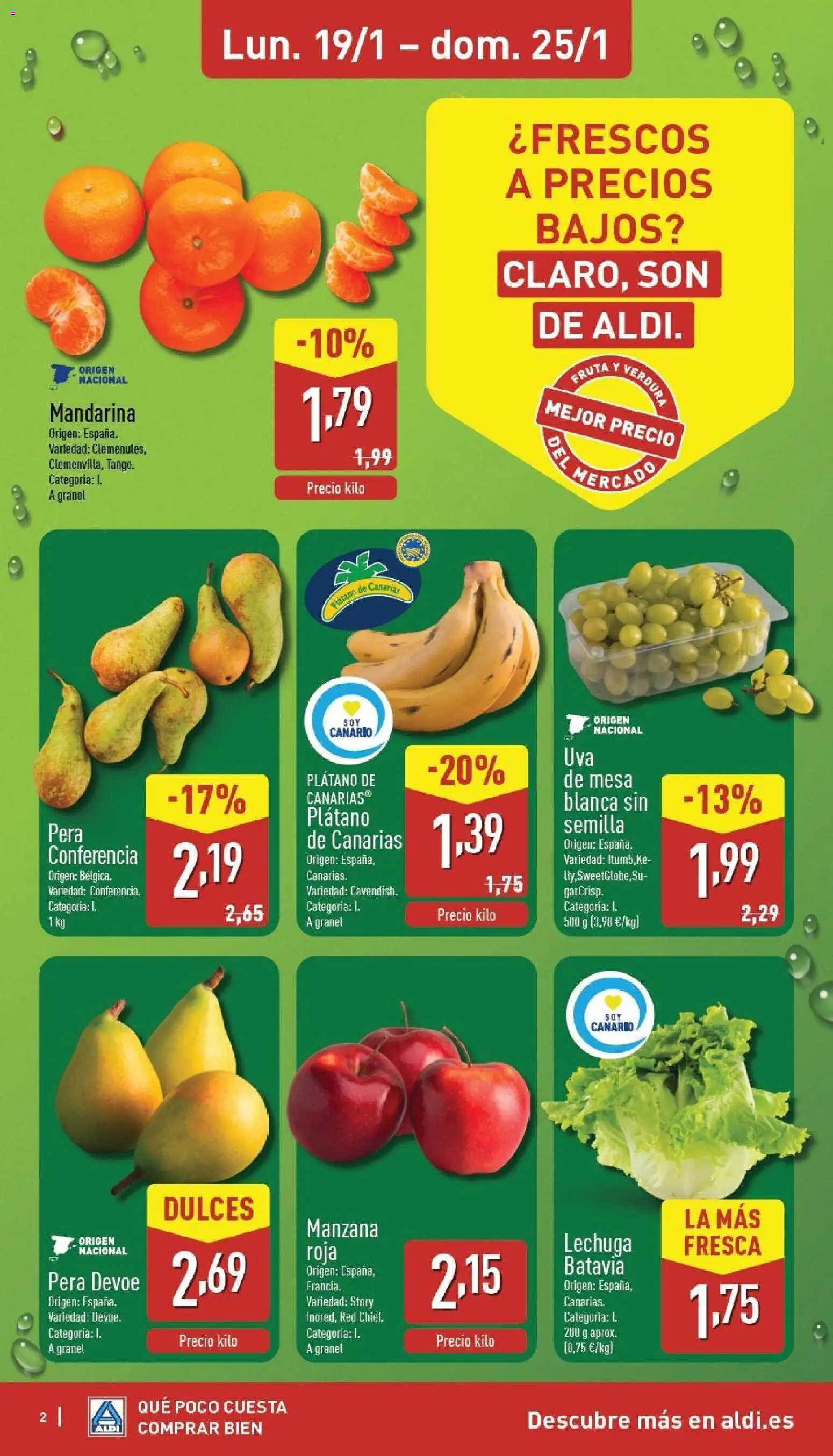 Aldi folleto Canarias │ válido desde el 19.01.2026 | Página: 2 | Productos: Manzana, Apple, Mesa