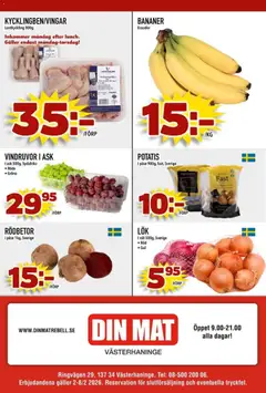 Din Mat - erbjudanden - Förhandsvisning av reklamblad från butik Din Mat aktuell från 02.02.2026 | Sida: 8 | Produkter: Vindruvor, Galler, Bananer, Potatis