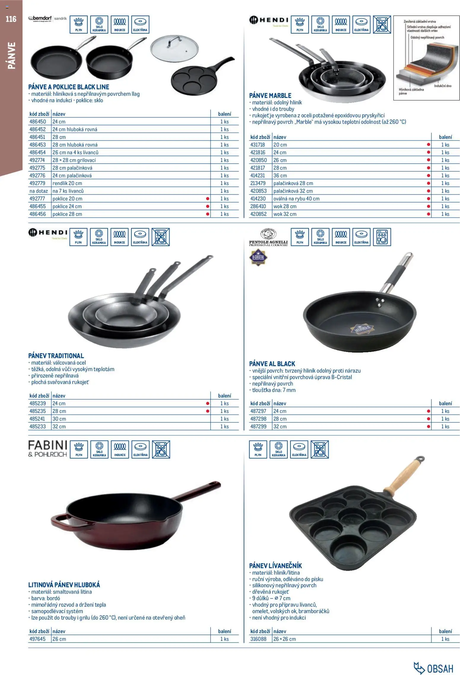 Makro leták - Gastro vybavení a zařízení od 01.02.2026 | Strana: 116 | Produkty: Pánev, Pánve, Lívanečník, Rendlík