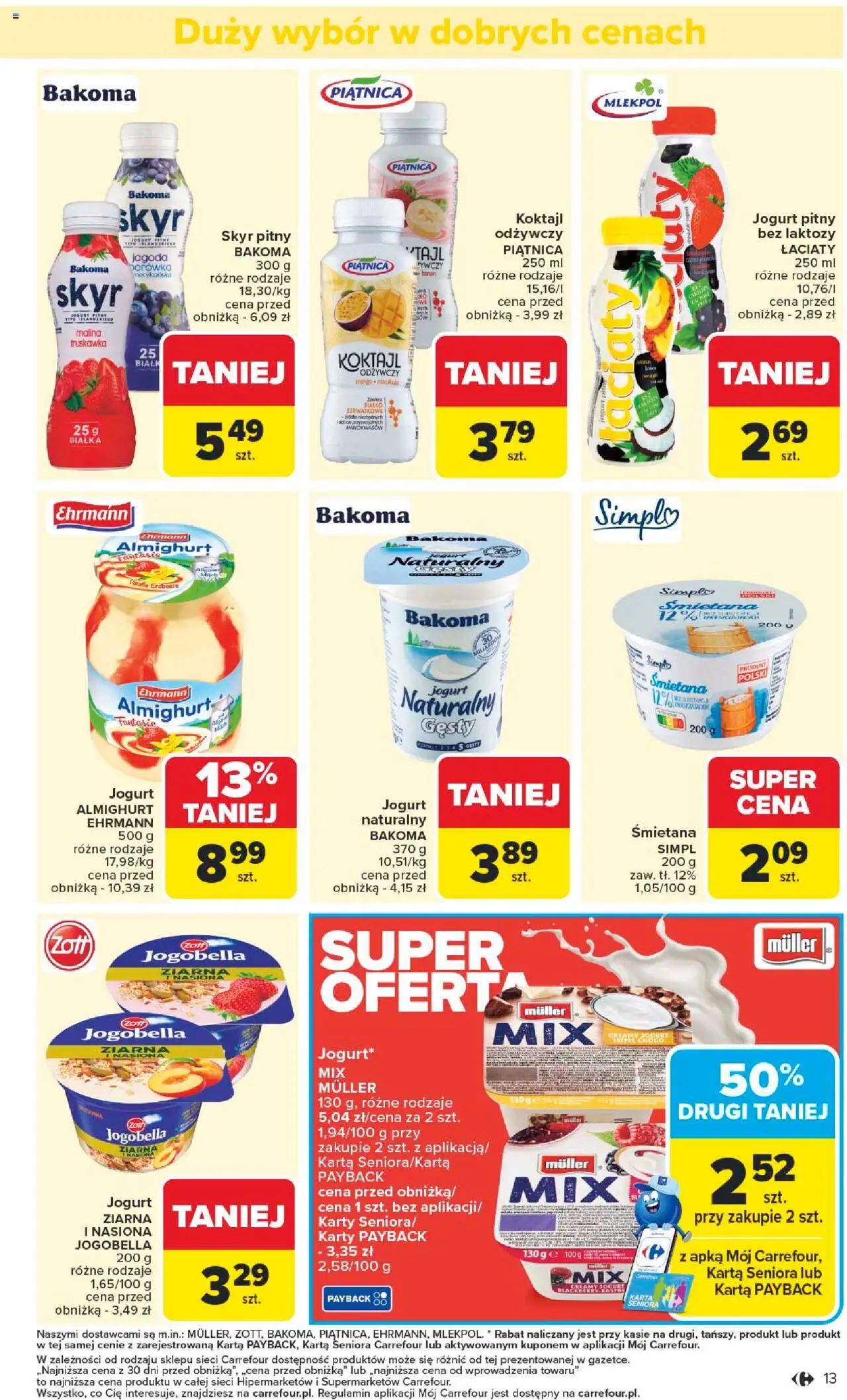 Carrefour Gazetka od 22.09.2025 | Strona: 15 | Produkty: Karta, Nasiona, Śmietana, Skyr