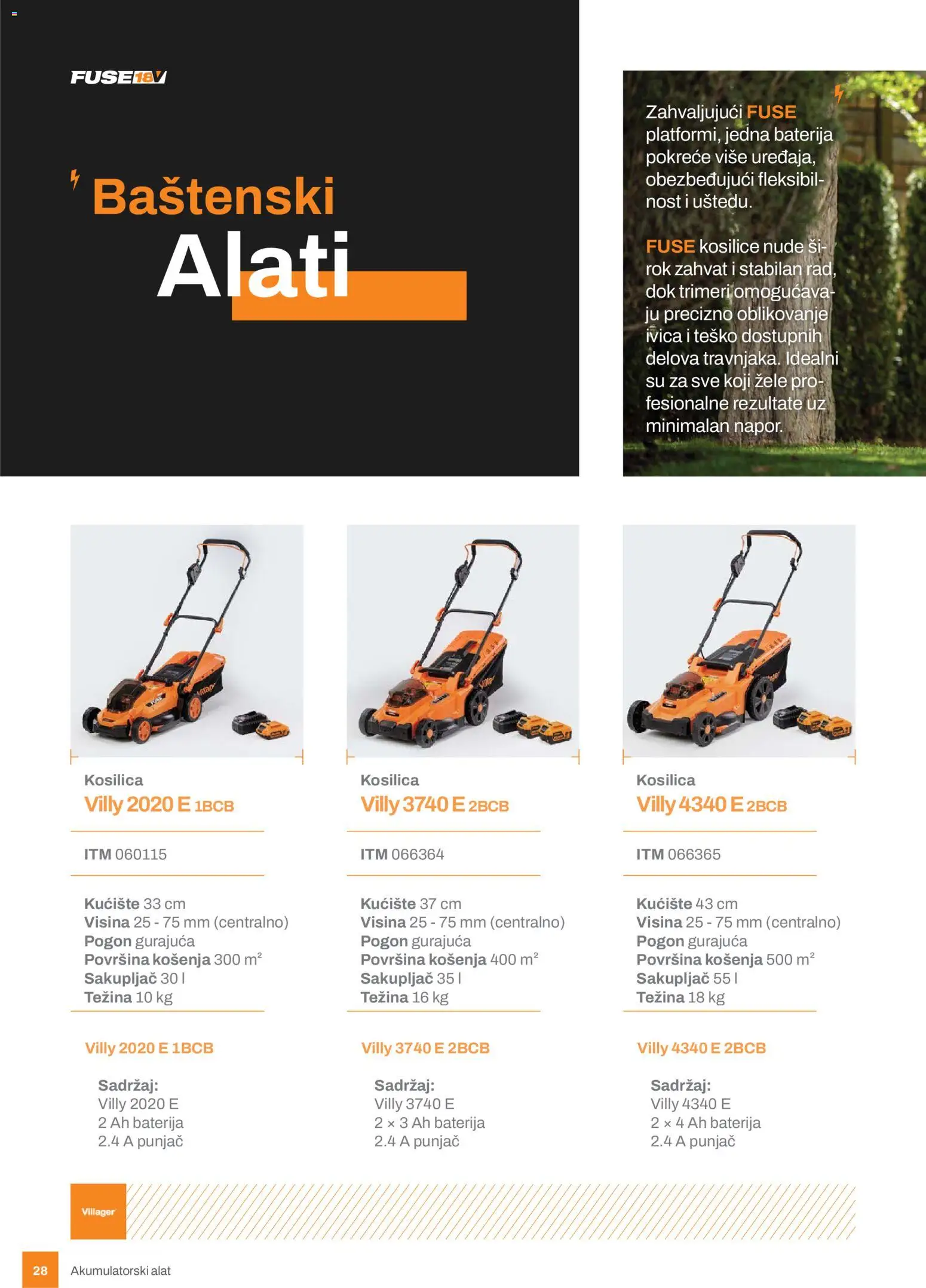 Villager katalog - važi od 24.02.2026 | Strana: 28 | Proizvode: Kosilica, Baterija