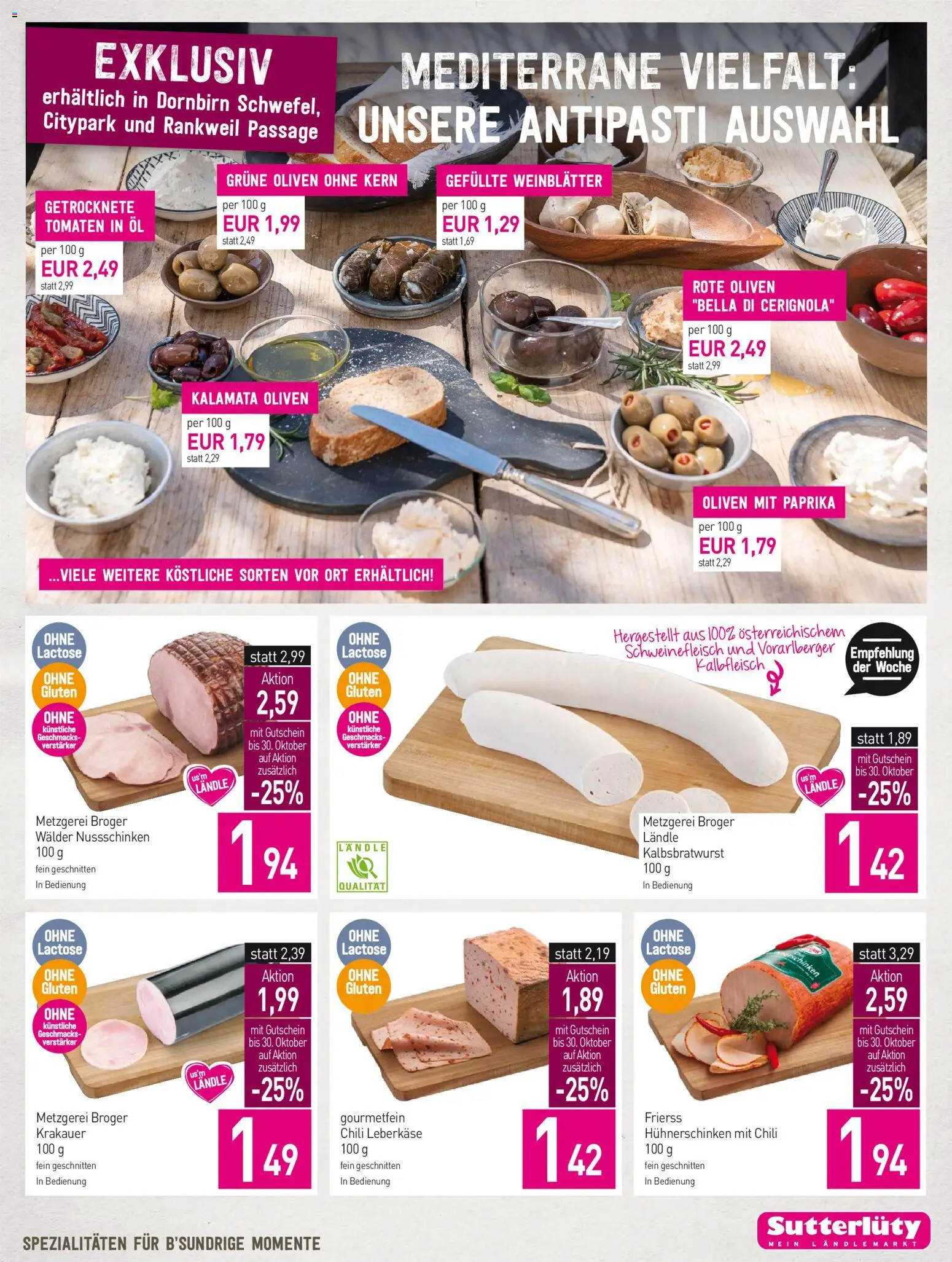 Sutterlüty Flugblatt gültig ab 22.10.2025 | Seite: 9 | Produkte: Chili, Szeder, Öl, Schweinefleisch