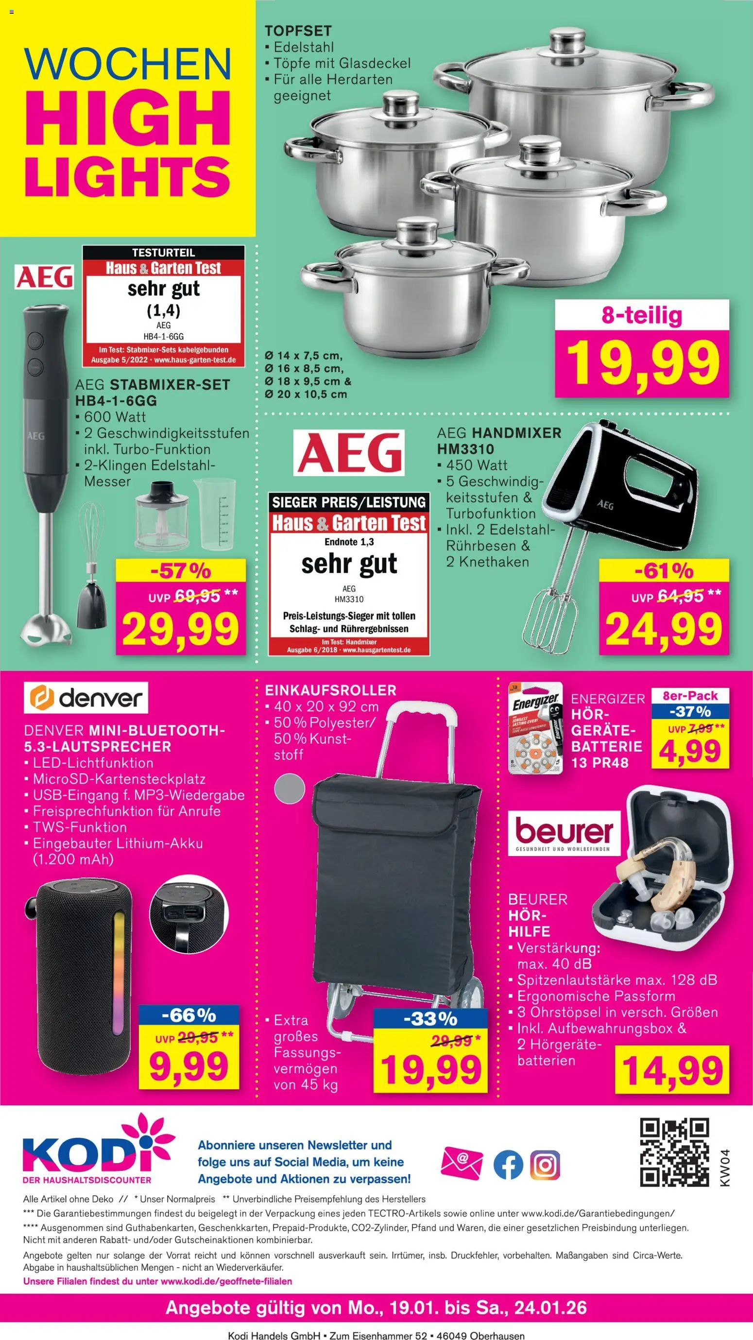 KODi Prospekt 	 – gültig ab 19.01.2026 | Seite: 12 | Produkte: Rührbesen, Batterien, Batterie, Handmixer