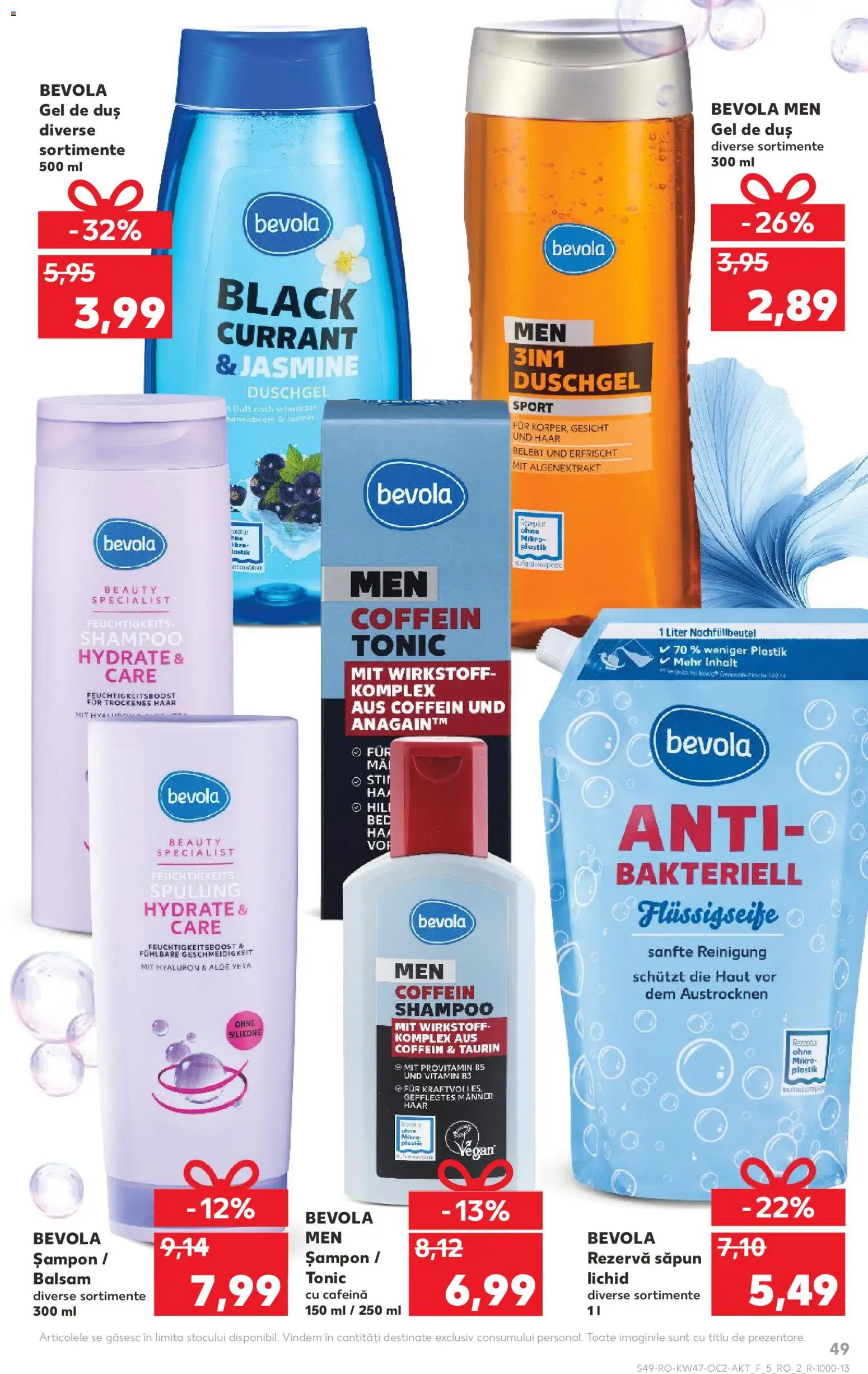 Noul catalog Kaufland – valabil de la 19.11.2025 | Pagină: 49 | Produse: Balsam, Săpun, Săpun lichid, Rezervă săpun
