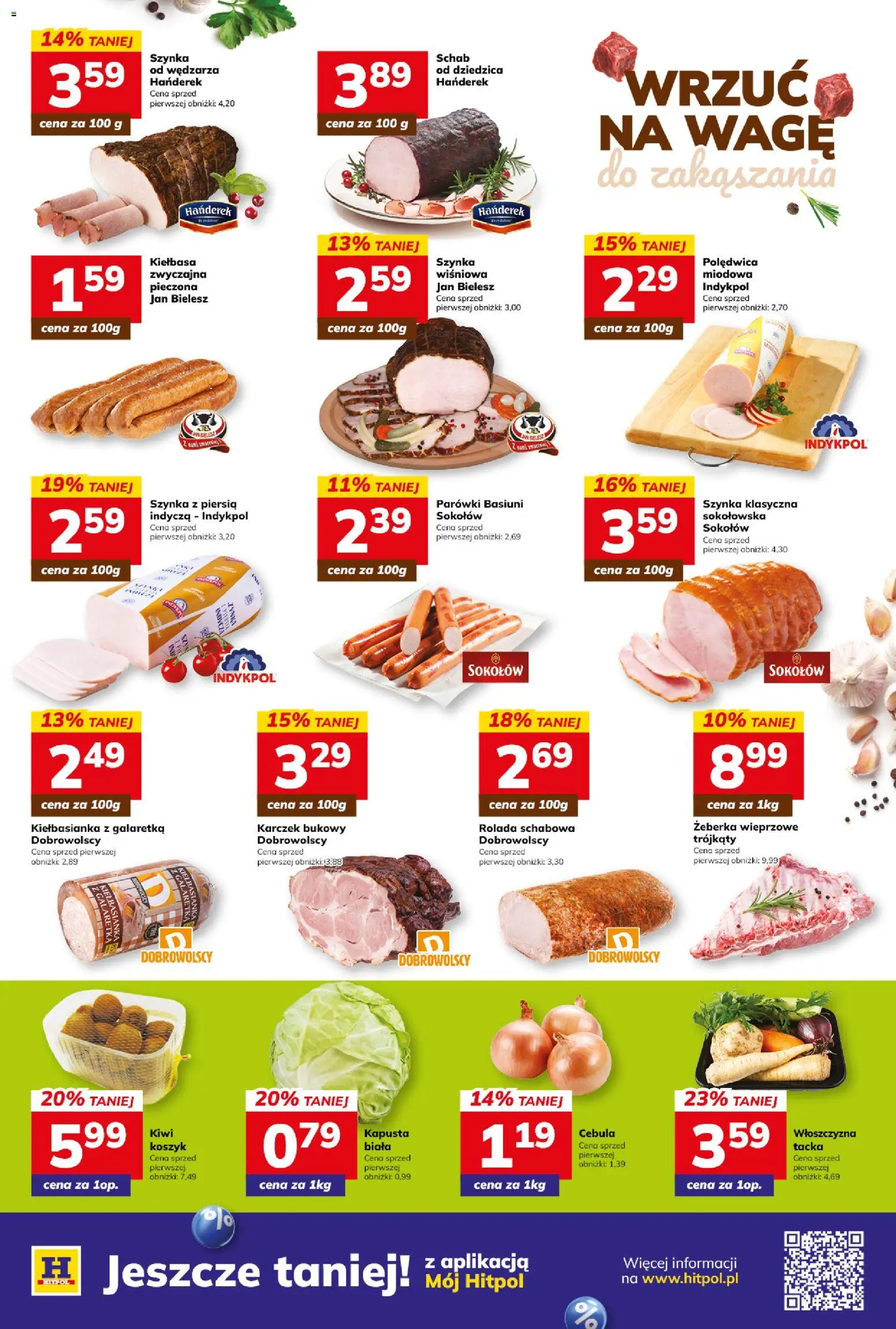 Hitpol Gazetka od 16.01.2026 | Strona: 7 | Produkty: Schab, Rolada, Parówki, Szynka