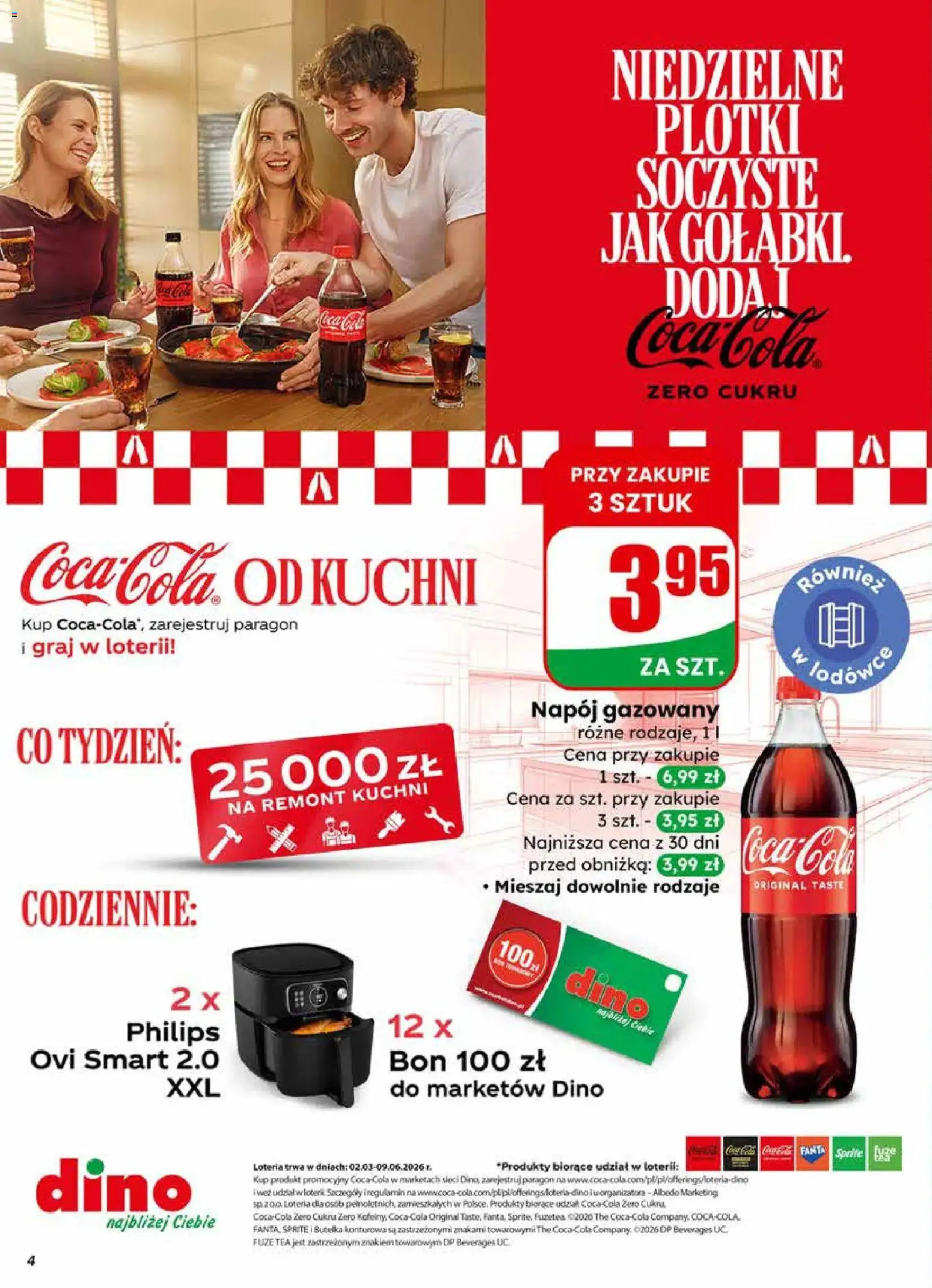 Dino gazetka od 01.04.2026 | Strona: 4 | Produkty: Coca Cola zero, Frytkownica, Sprite, Coca cola