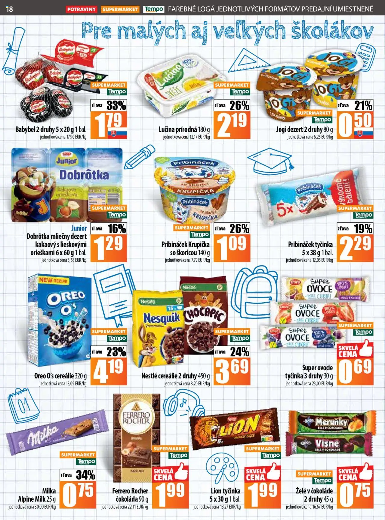 COOP Jednota leták │ platný od 21.08.2025 | Strana: 18 | Produkty: Chocapic, Višne, Nesquik, Ovocie