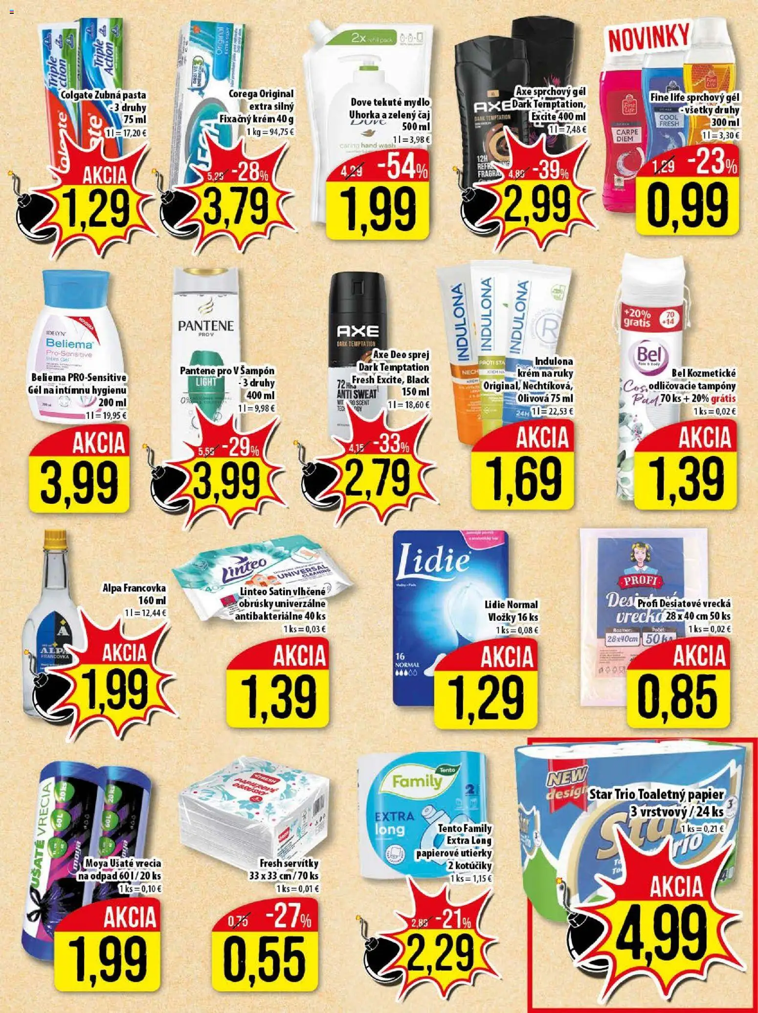 Nové Klas akcie – leták je platný od 17.11.2025 | Strana: 22 | Produkty: Čaj, Sprchový gél, Alpa, Krém