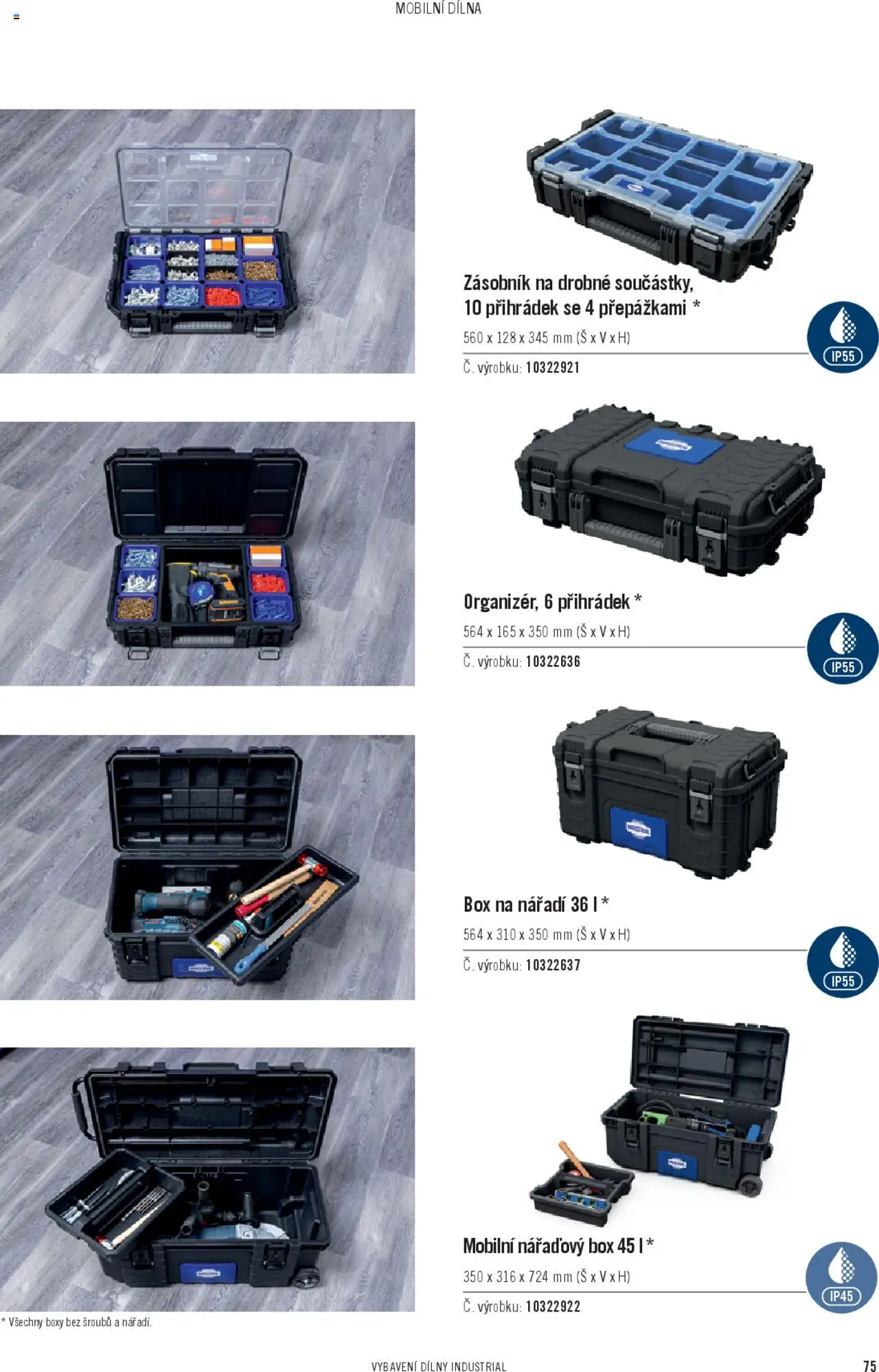 HORNBACH katalog - INDUSTRIAL - Systém vybavení dílny od 06.02.2025 | Strana: 75 | Produkty: Box, Box na nářadí, Zásobník, Nářadí