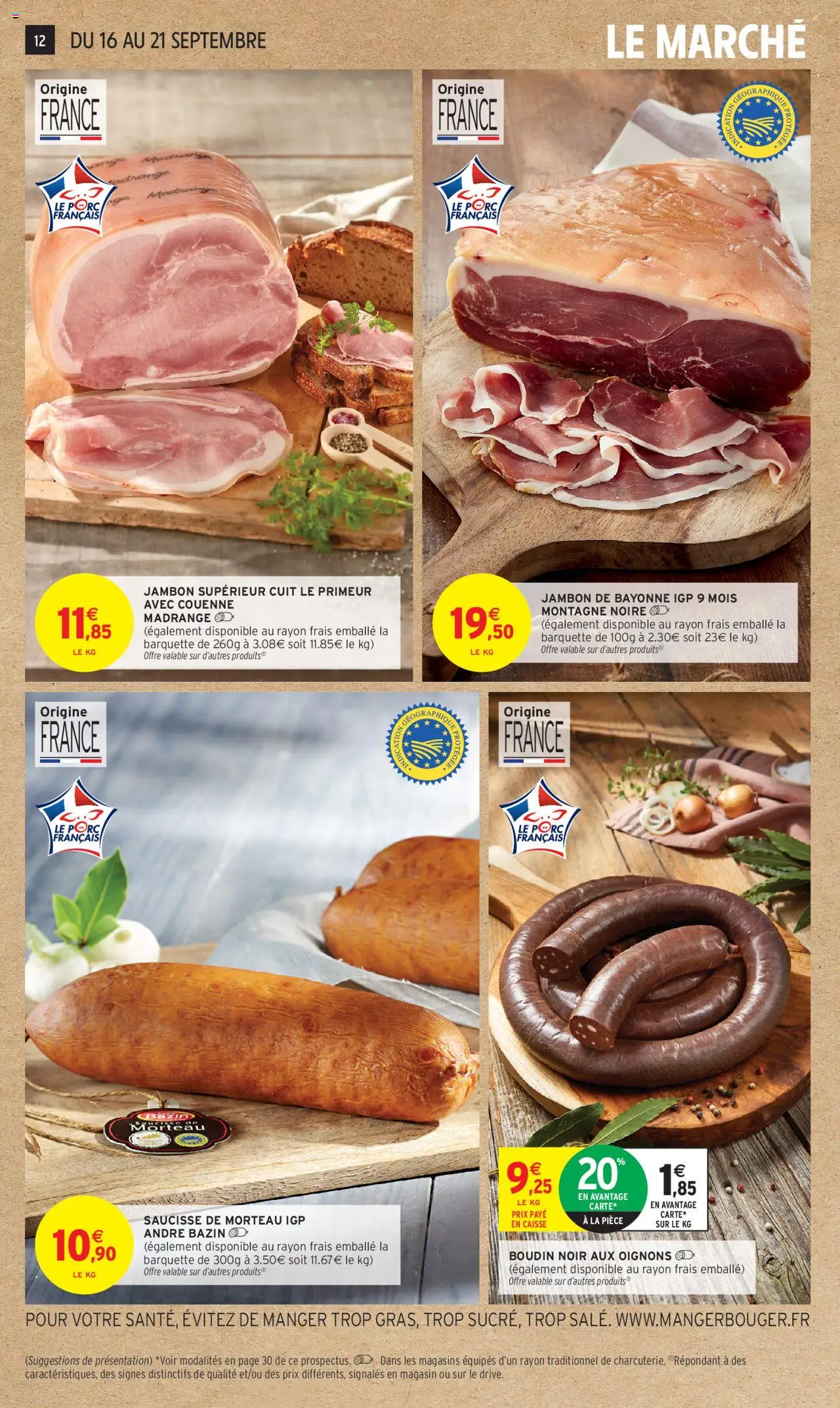  | Page: 12 | Produits: Jambon, Saucisse, Porc, Oignons