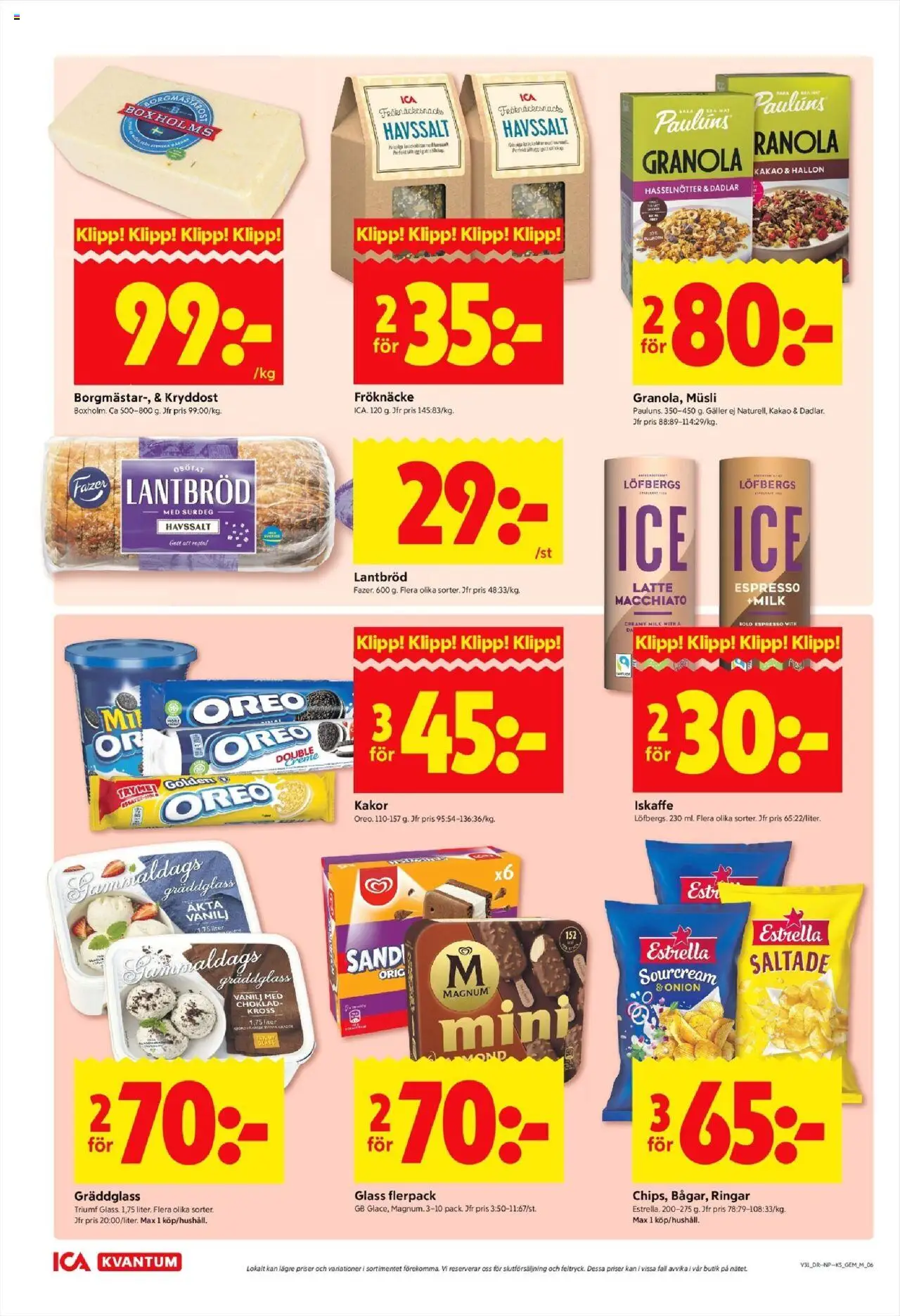 ICA Kvantum reklamblad aktuell från 28.07.2025 | Sida: 6 | Produkter: Musli, Galler, Lantbröd, Glass