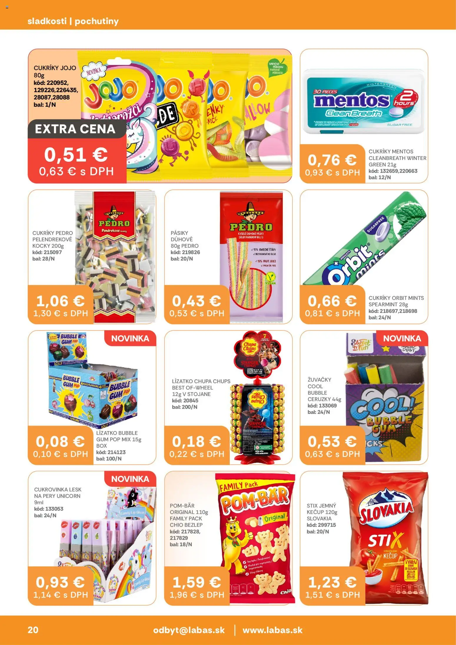 Nové Labaš akcie – leták je platný od 24.04.2026 | Strana: 20 | Produkty: Cukríky, Kečup