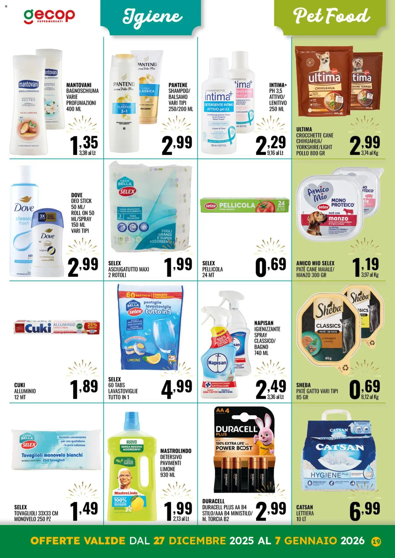 Volantino GECOP del 27.12.2025 | Pagina: 19 | Prodotti: Manzo, Anticalcare, Crocchette cane, Asciugatutto