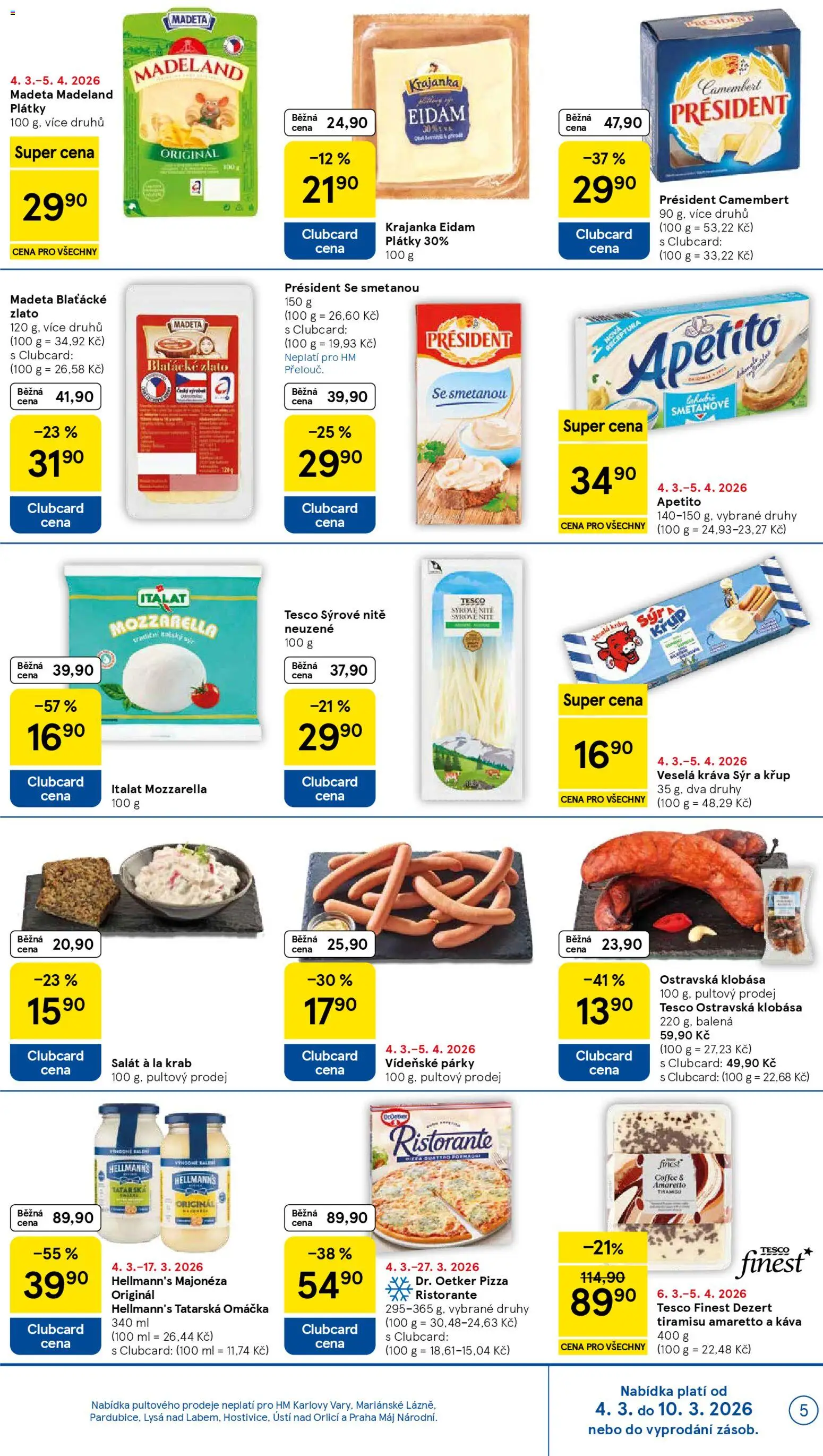 Tesco leták - Hypermarket od 04.03.2026 | Strana: 5 | Produkty: Finest, Vídeňské párky, Párky, Pizza Ristorante