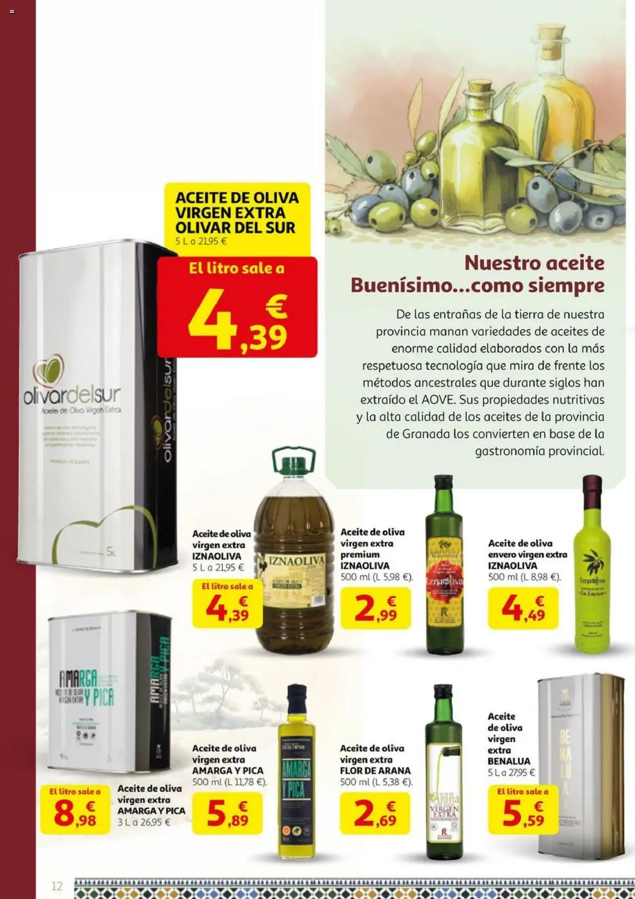 Alcampo - Granada sabe a tradición │ válido desde el 29.08.2025 | Página: 12 | Productos: Aceite, Aceite de oliva, Aceite de oliva virgen extra