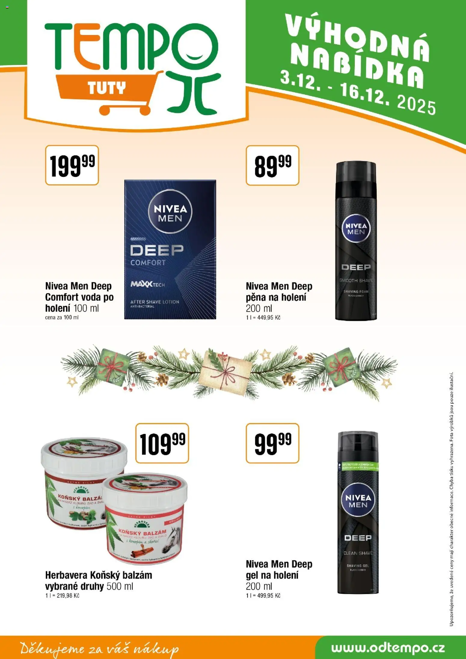 Tempo leták - Tuty od 03.12.2025 | Strana: 15 | Produkty: Pěna na holení, Voda, Nivea, Gel na holení