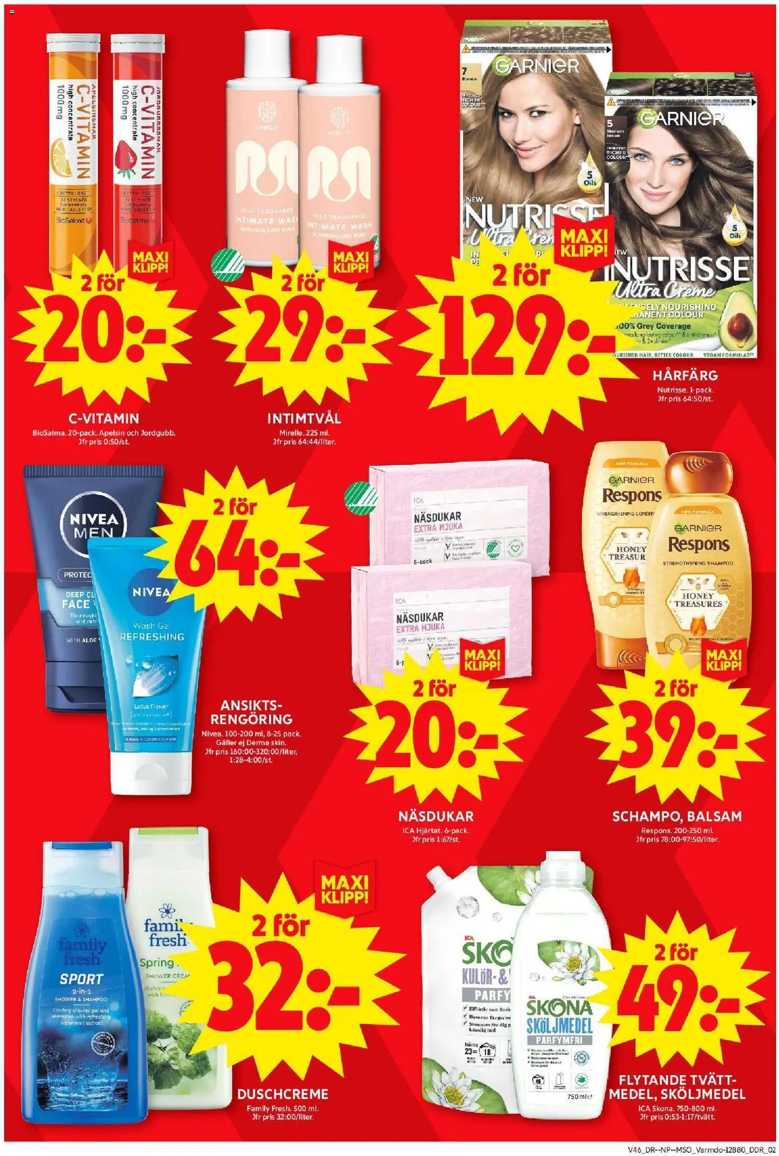 ICA Maxi reklamblad aktuell från 10.11.2025 | Sida: 5 | Produkter: Hårfärg, Näsdukar, Fläsk, Intimtvål