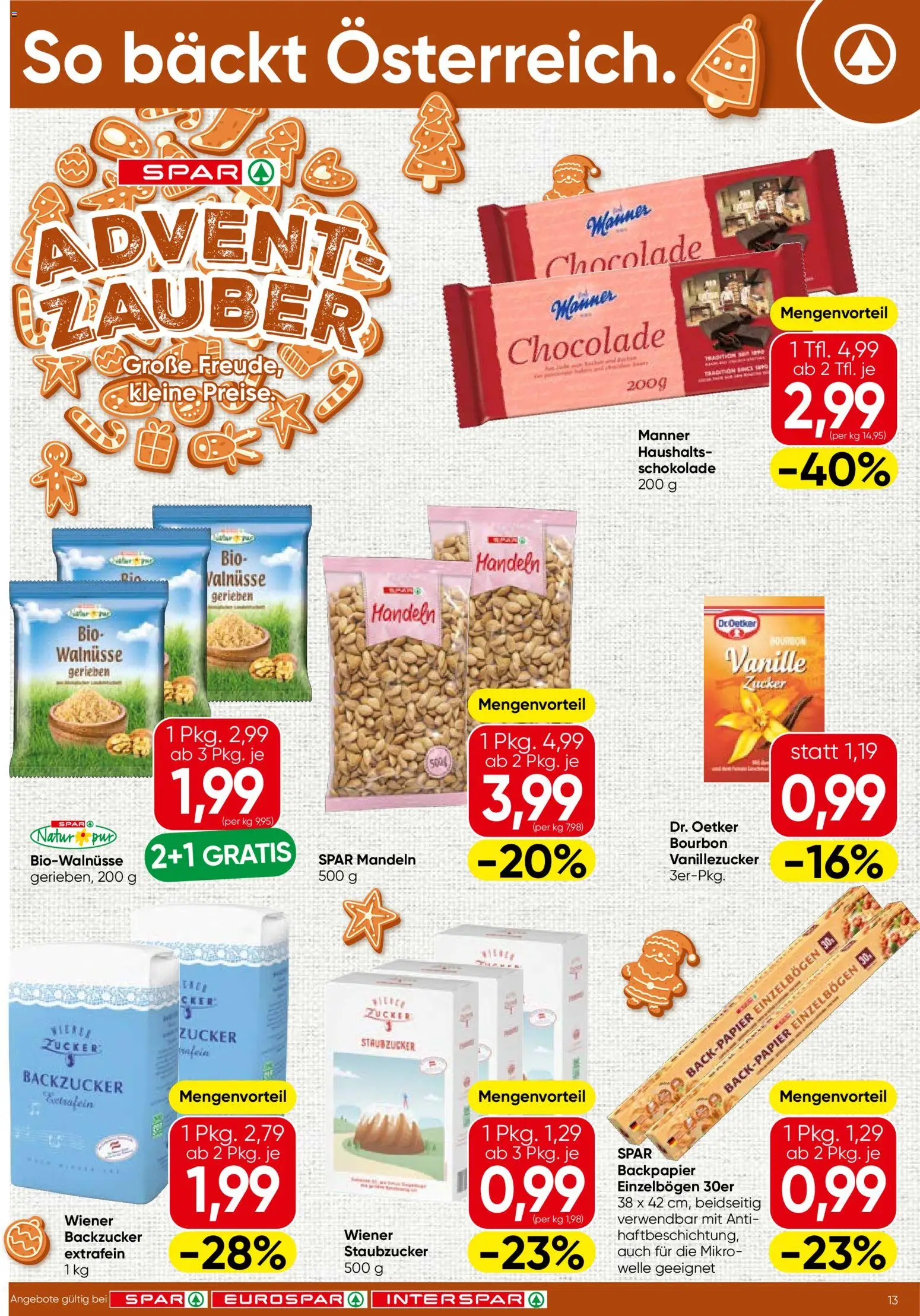 Spar Flugblatt - Burgenland gültig ab 06.11.2025 | Seite: 13 | Produkte: Zucker, Schokolade, Bourbon