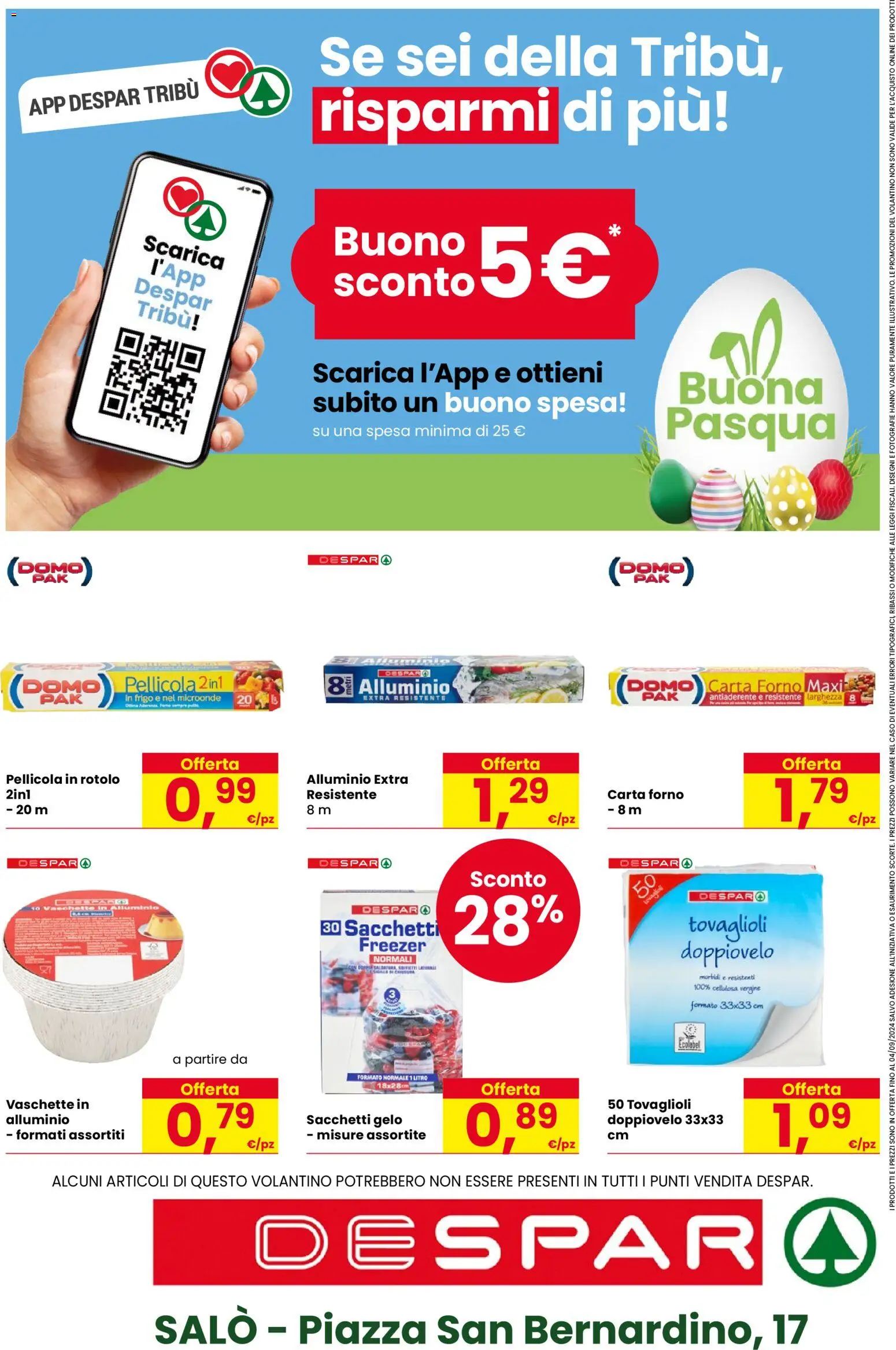 Volantino Despar del 26.03.2026 | Pagina: 20 | Prodotti: Freezer, Forno, Alluminio, Vaschette