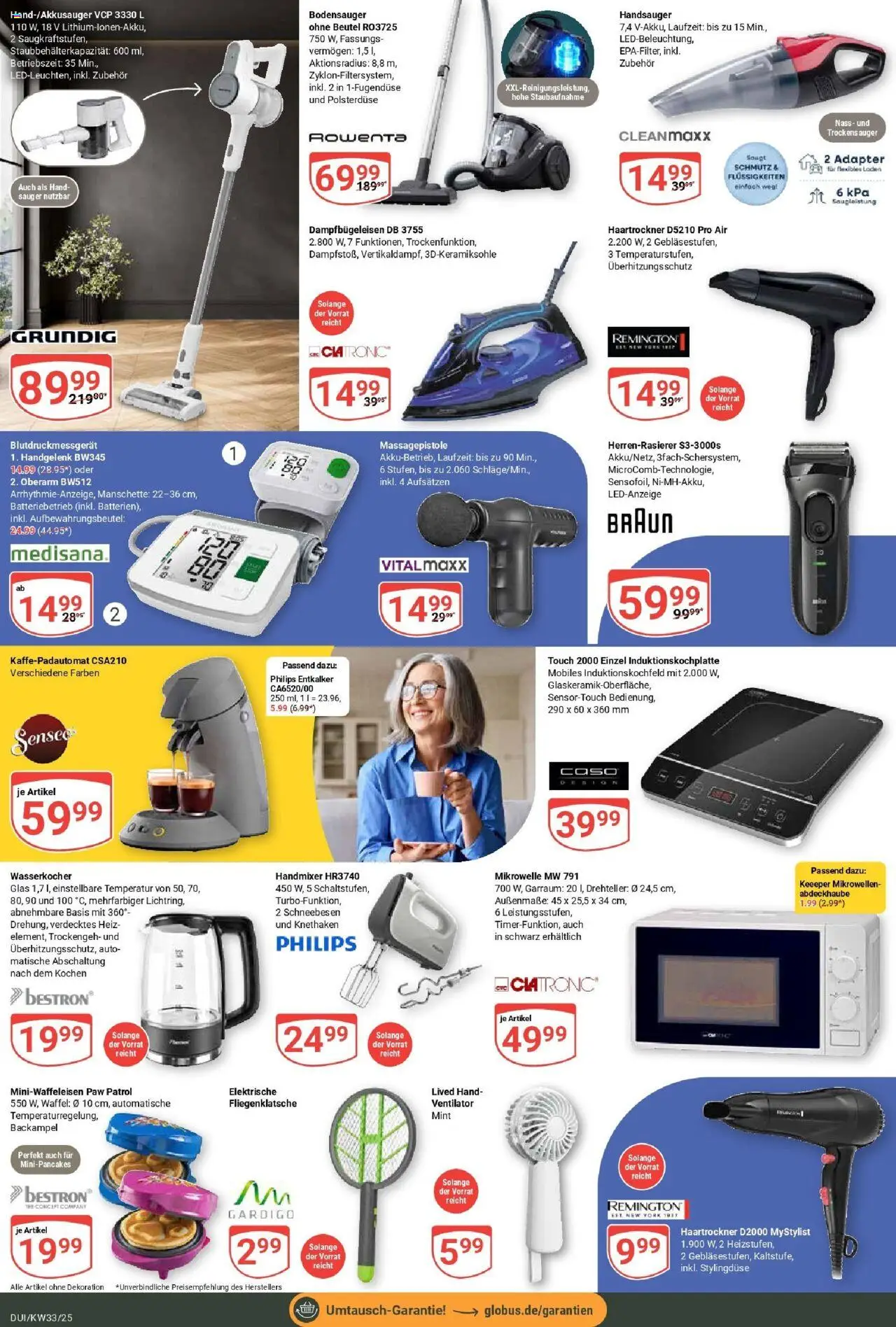 Globus prospekt Duisburg	 - gültig ab dem 11.08.2025 | Seite: 26 | Produkte: Mikrowelle, Wasserkocher, Ventilator, Handmixer