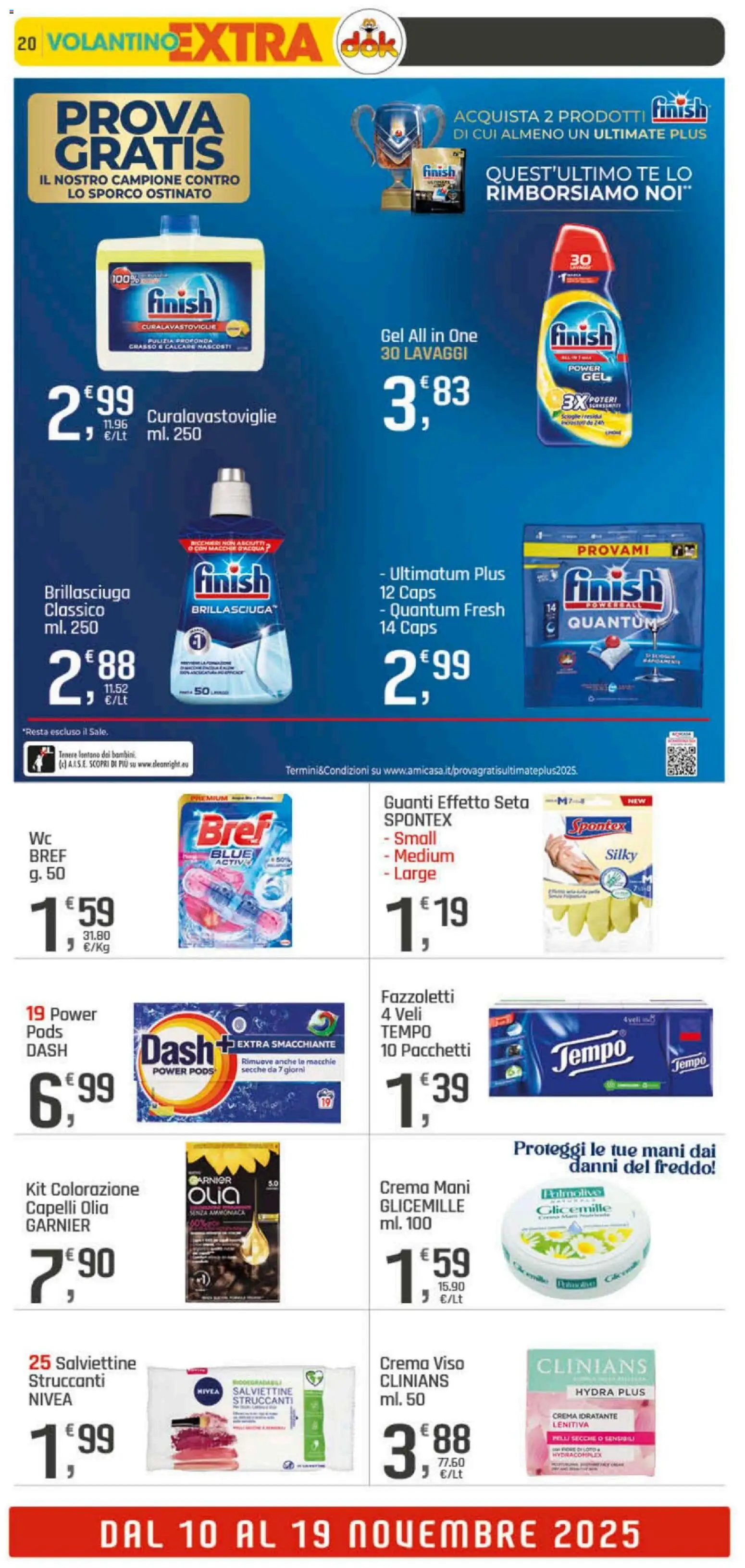 Volantino DOK del 06.11.2025 | Pagina: 20 | Prodotti: Crema, Crema viso, Fazzoletti, Guanti