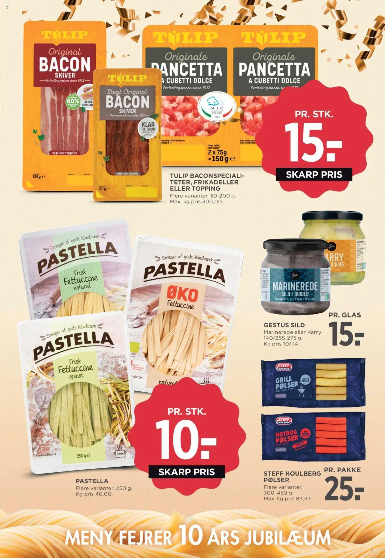 Meny tilbudsavis – gyldig fra 12.09.2025 | Side: 10 | Produkter: Pølser, Sild, Bacon, Spinat