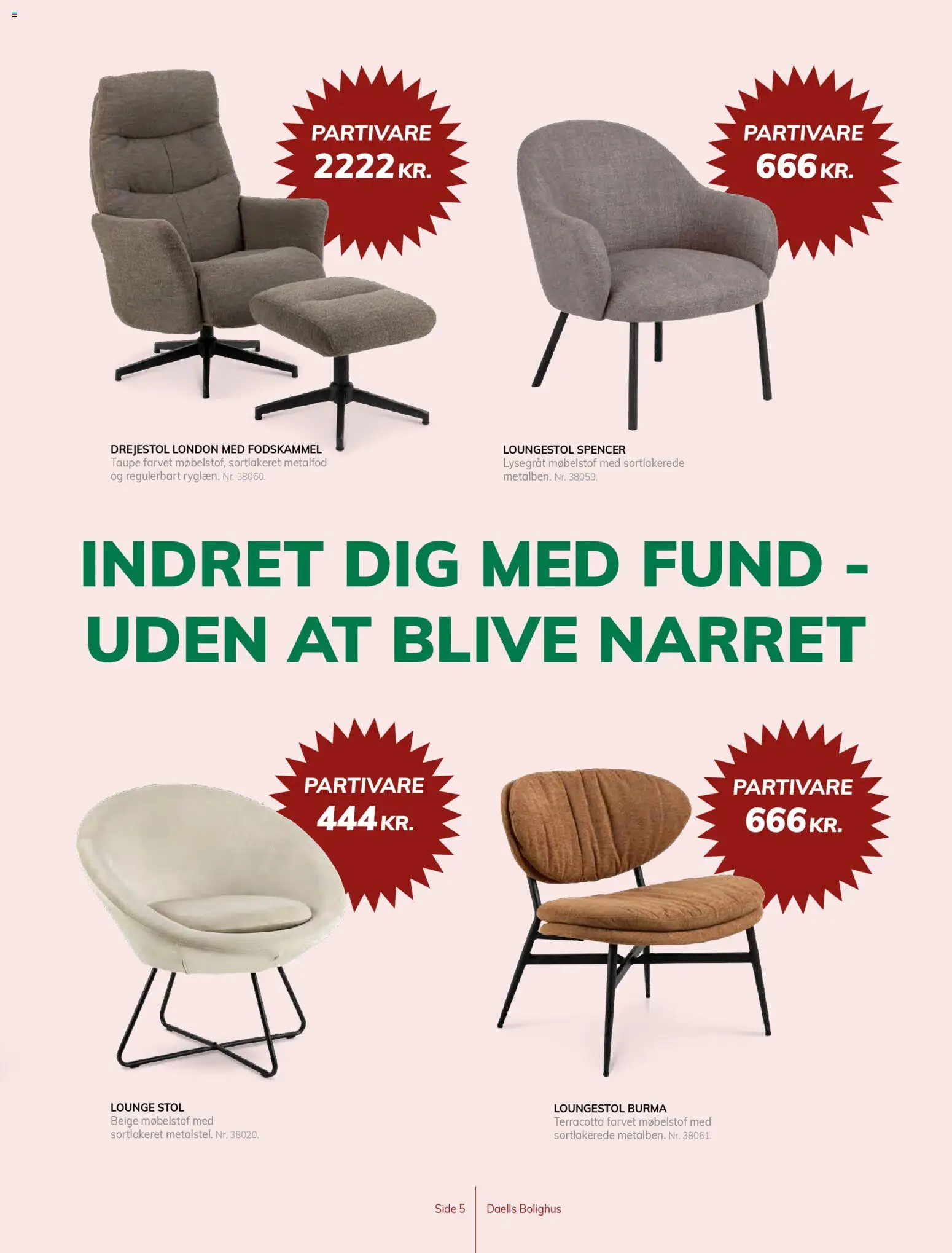 Daells Bolighus tilbudsavis – gyldig fra 14.01.2026 | Side: 5 | Produkter: Fodskammel, Stol