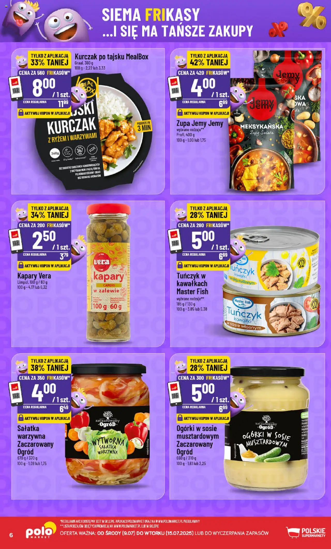 POLOmarket Gazetka - Frikasowe hity od 09.07.2025 | Strona: 6 | Produkty: Kurczak, Kapary, Zupa, Ogórki