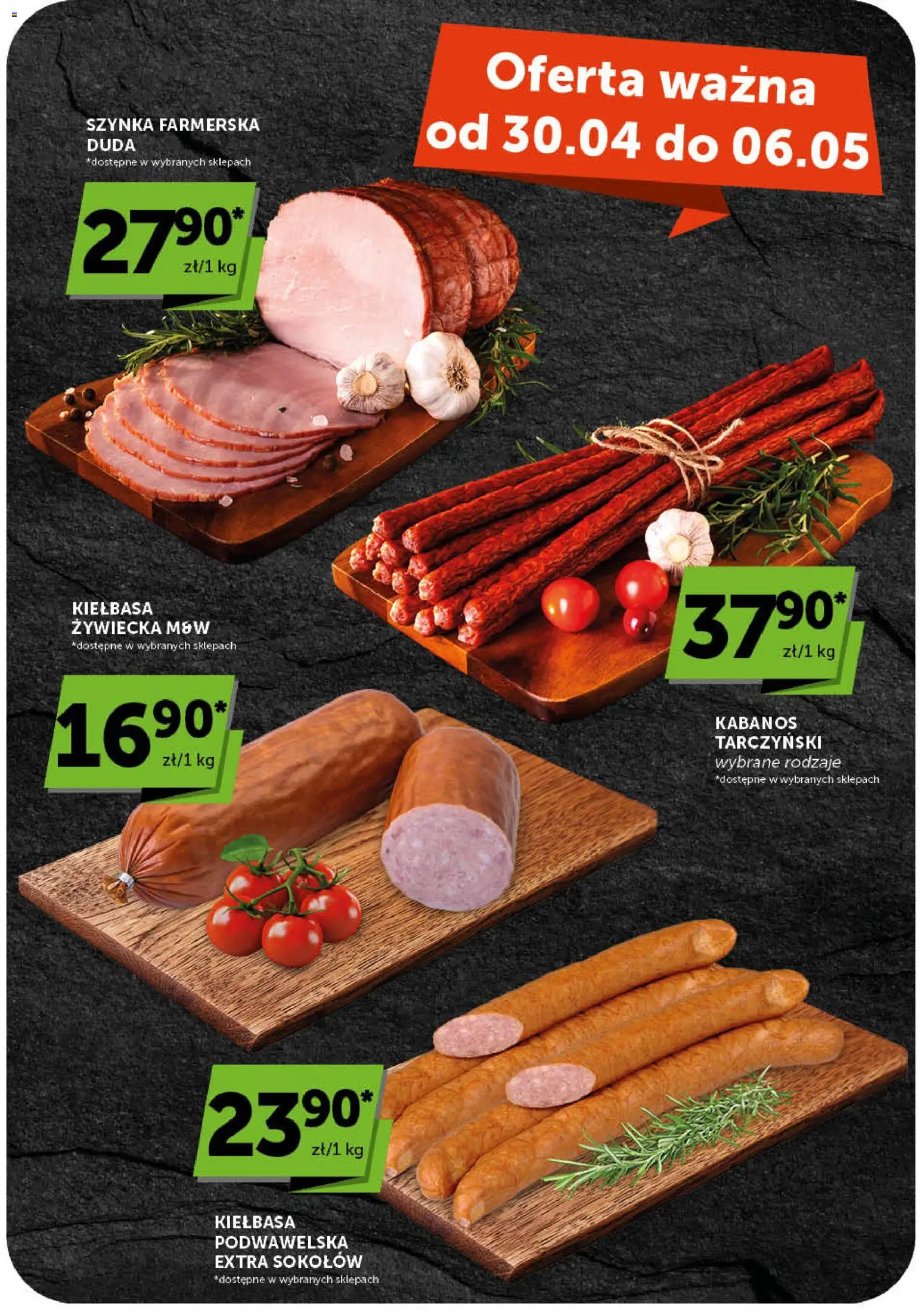 ABC gazetka od 30.04.2026 | Strona: 22 | Produkty: Kiełbasa, Szynka, Kiełbasa podwawelska