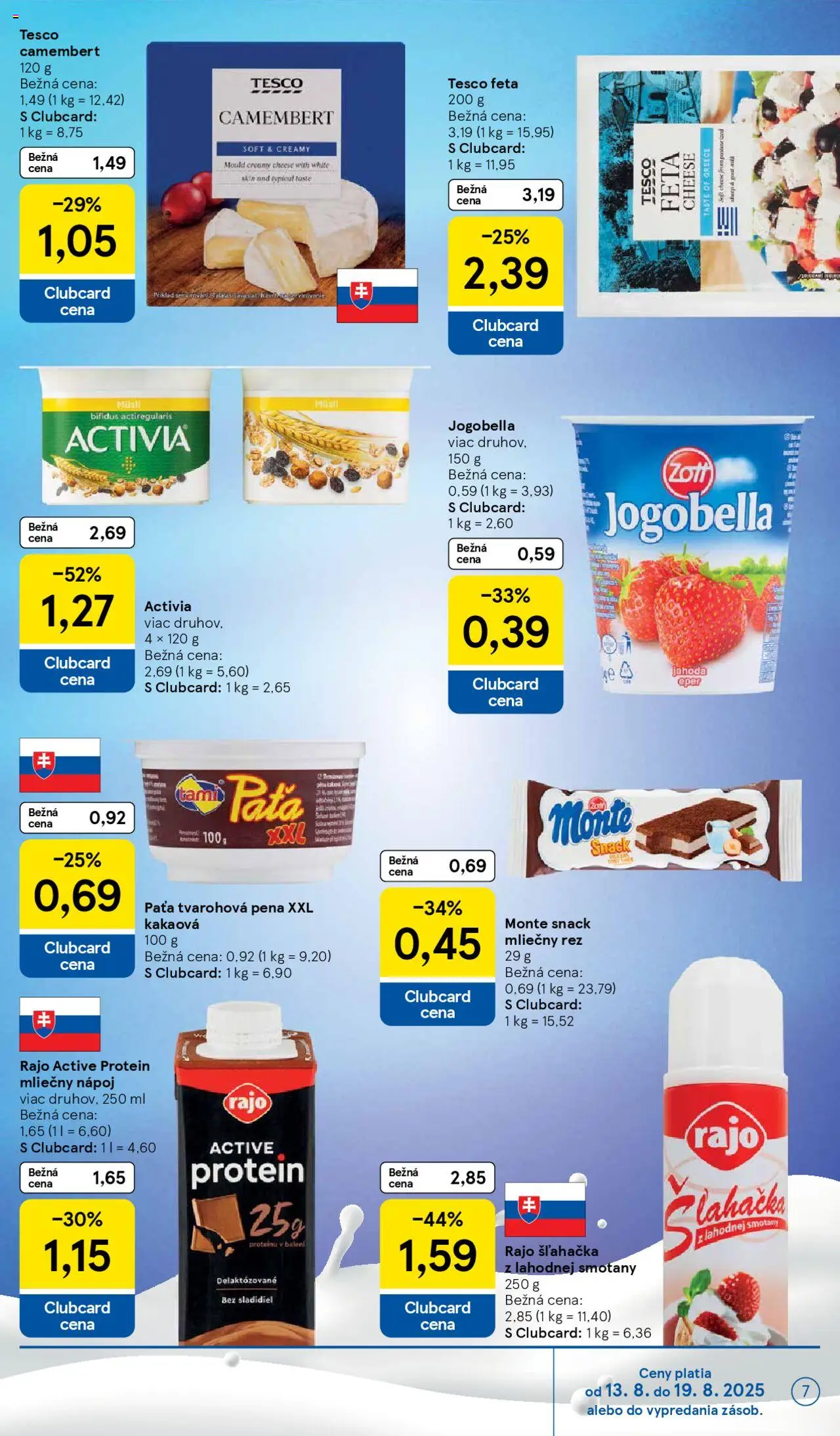 Tesco Hypermarket - leták │ platný od 13.08.2025 | Strana: 7 | Produkty: Feta, Protein, Šľahačka