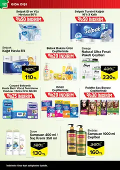 10.02.2026 tarihinden itibaren geçerli olan Onur Market kataloğu önizlemesi | Sayfa: 12 | Ürünler: Tuvalet, Şampuan, Saç Kremi, Tuvalet kağıdı