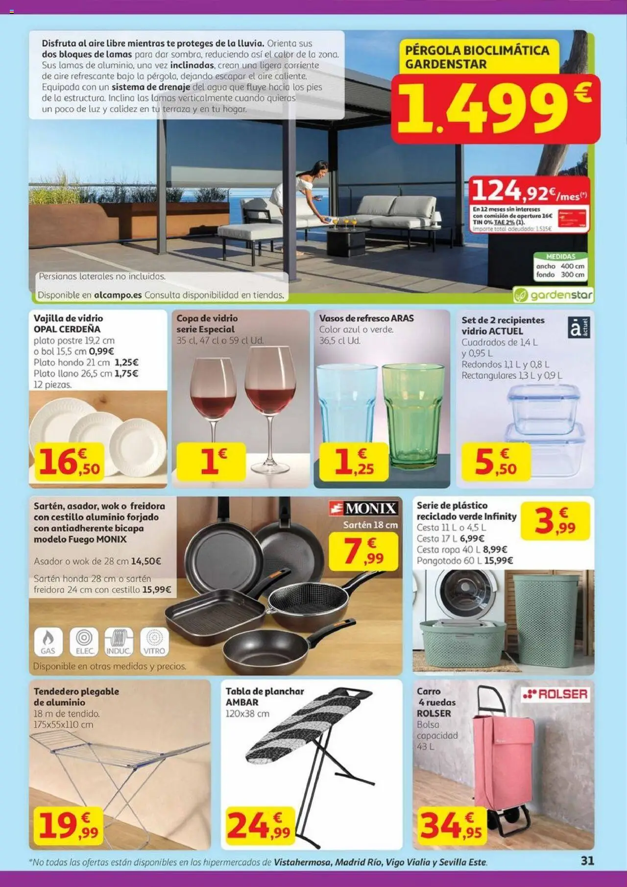 Alcampo - Canarias │ válido desde el 14.08.2025 | Página: 31 | Productos: Ropa, Tendedero, Tabla de planchar, Bolsa