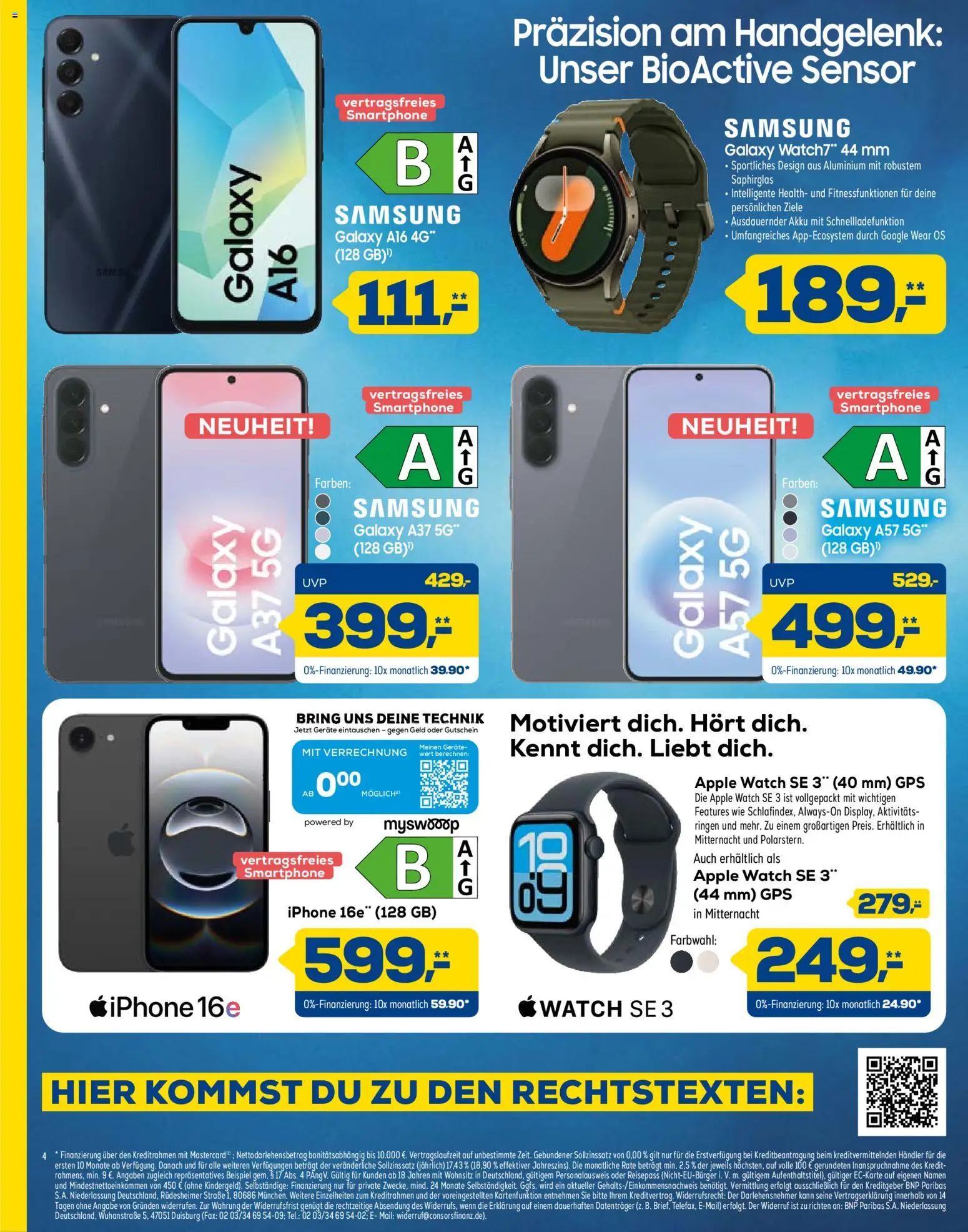 Euronics Prospekt Beilage – gültig ab 11.04.2026 | Seite: 4 | Produkte: Apple watch, Samsung, Apple, Smartphone