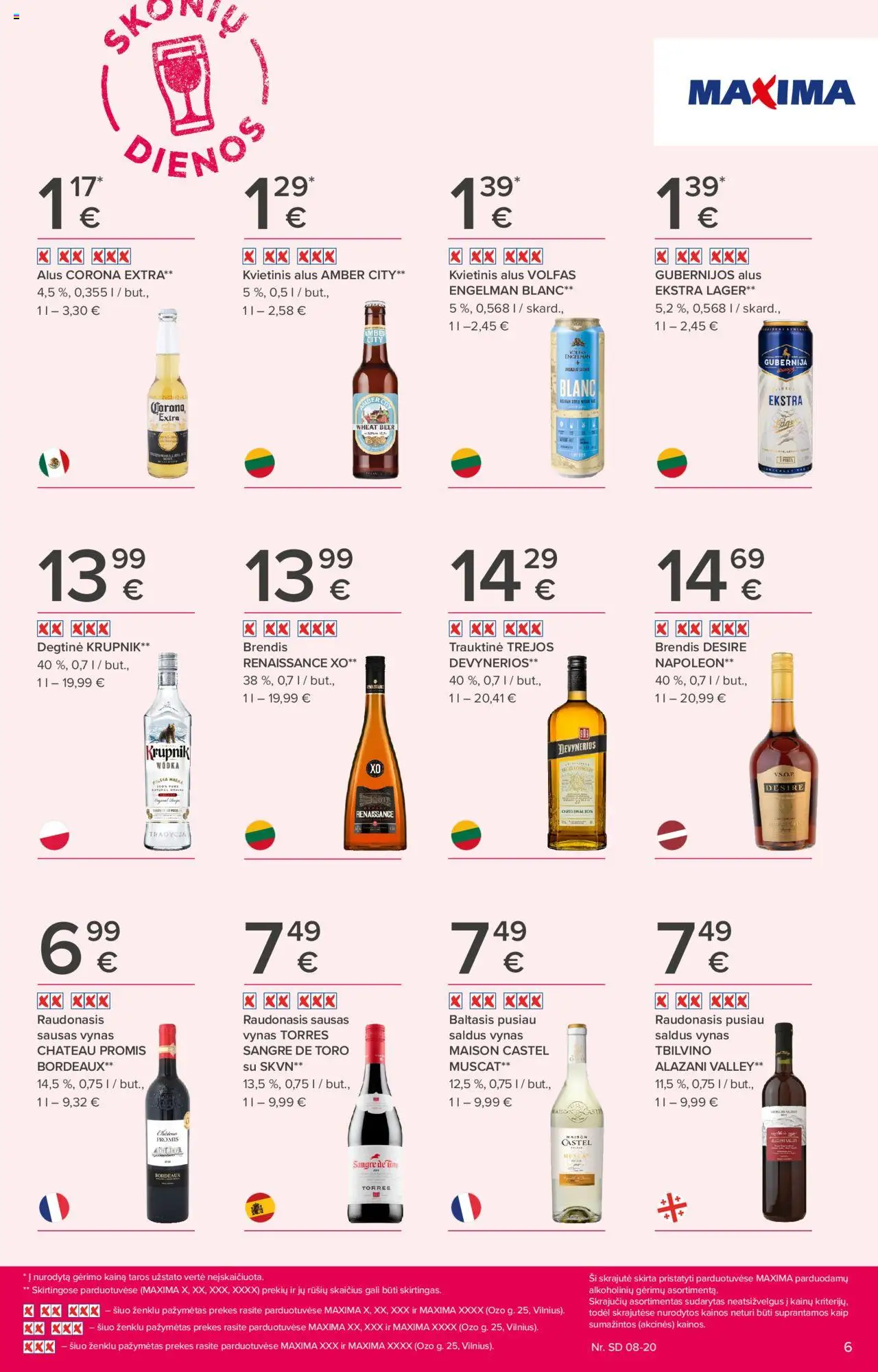 MAXIMA - Leidinys - Skonių dienos│galioja nuo 07.08.2025 | Puslapis: 6 | Prekių: Degtinė, Vynas, Alus