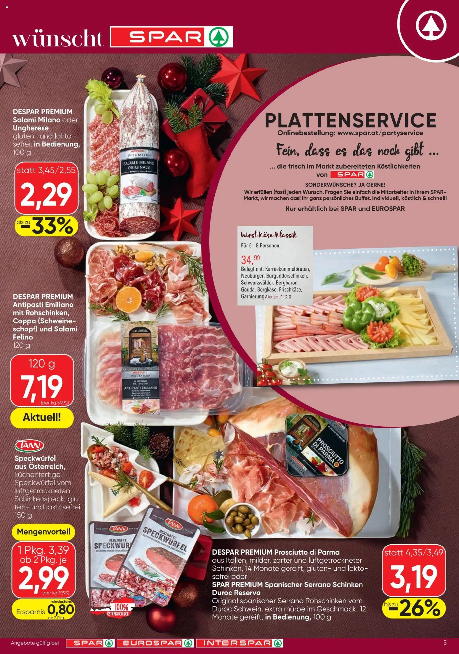 Spar Sparkling Moments gültig ab 23.12.2025 | Seite: 5 | Produkte: Salami, Schinken