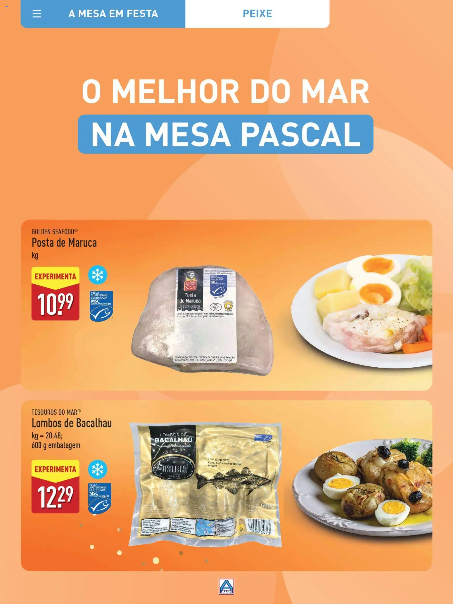 Aldi Especial Páscoa │ válido de 11.03.2026 | Página: 48 | Produtos: Bacalhau, Mesa, Peixe