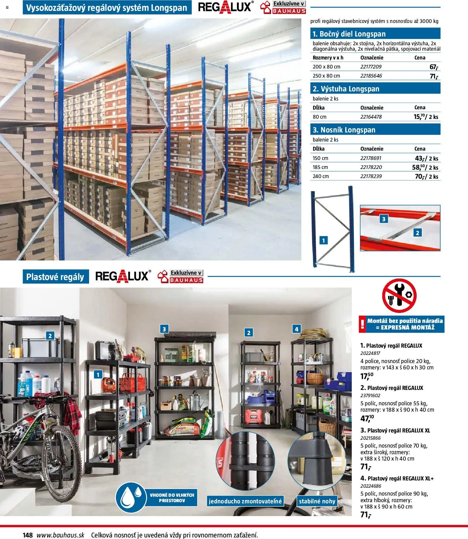 Nové Bauhaus akcie – leták je platný od 26.01.2026 | Strana: 148 | Produkty: Regál, Police