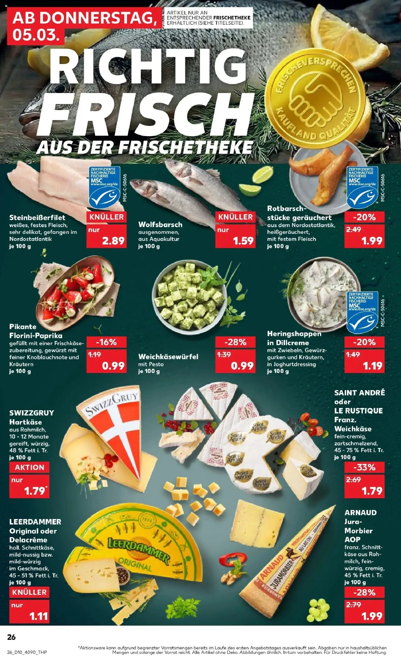 Kaufland Prospekt Ansbach	 – gültig ab 05.03.2026 | Seite: 26 | Produkte: Jura, Käse, Fleisch, Frischkase