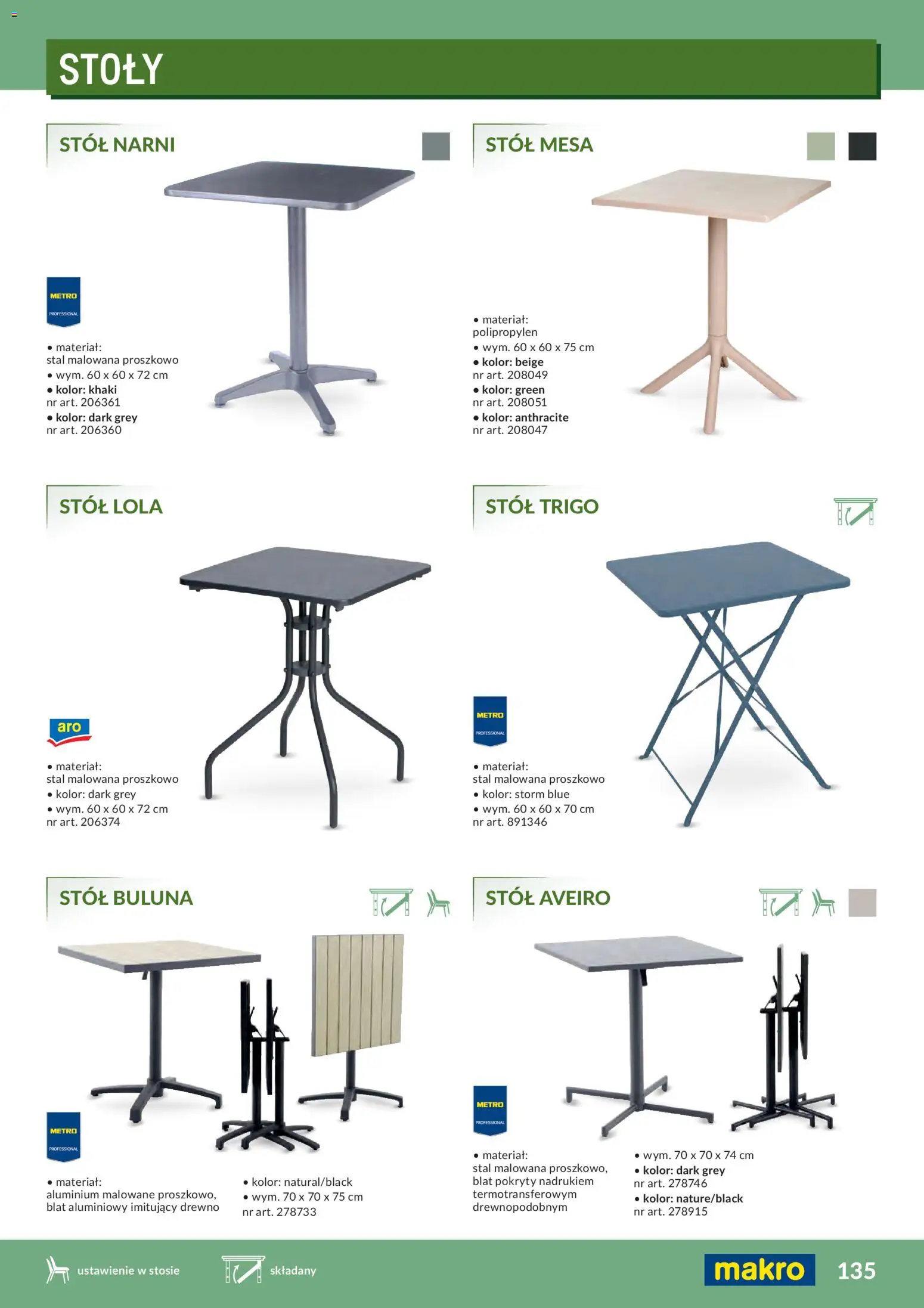 Makro Gazetka - Profesjonalna Gastronomia od 01.02.2026 | Strona: 135 | Produkty: Stół