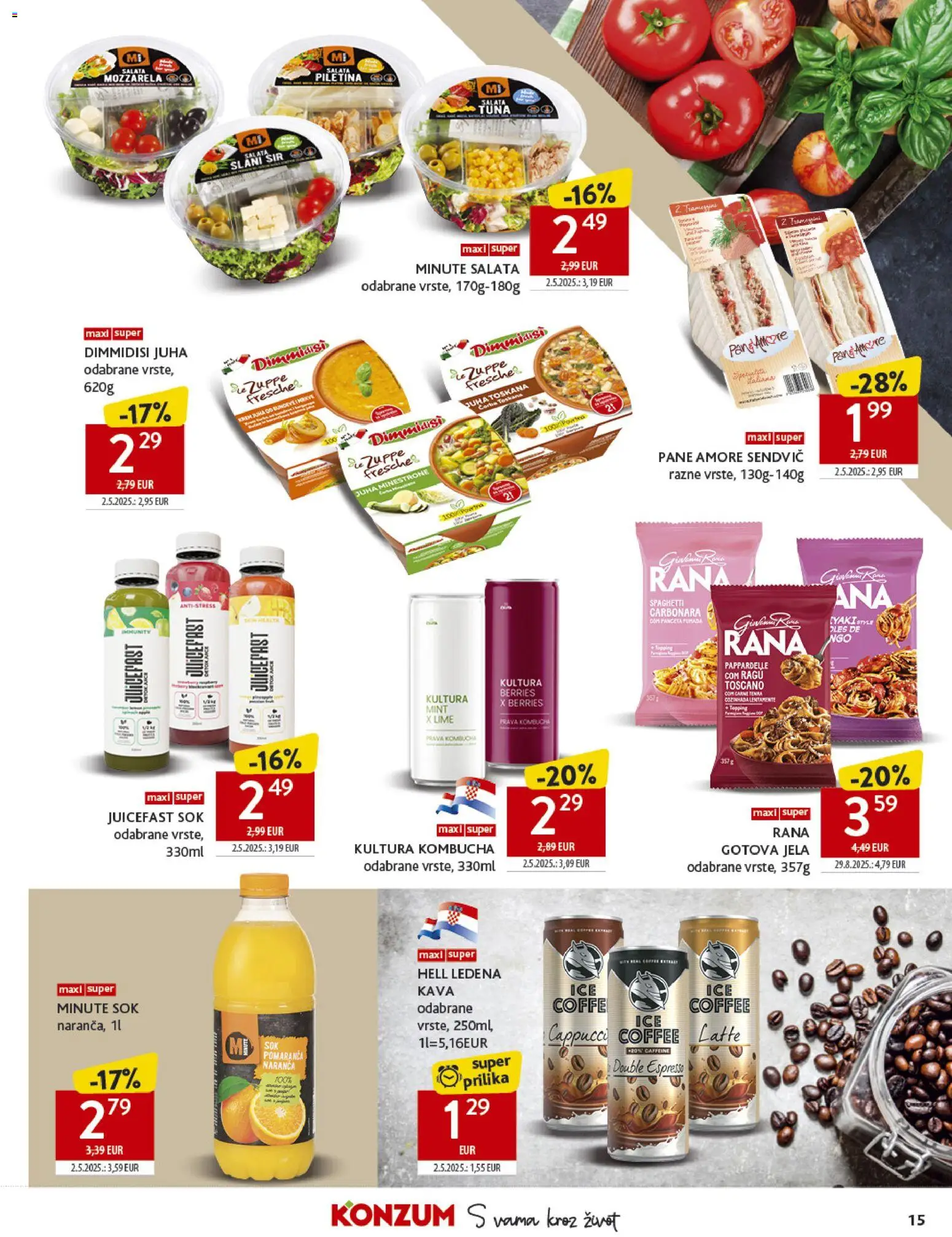 Konzum HR akciós ujság - amely érvényes a következő dátumtól: 29.10.2025 | Oldal: 15 | Termékek: Lime, Sál, Saláta