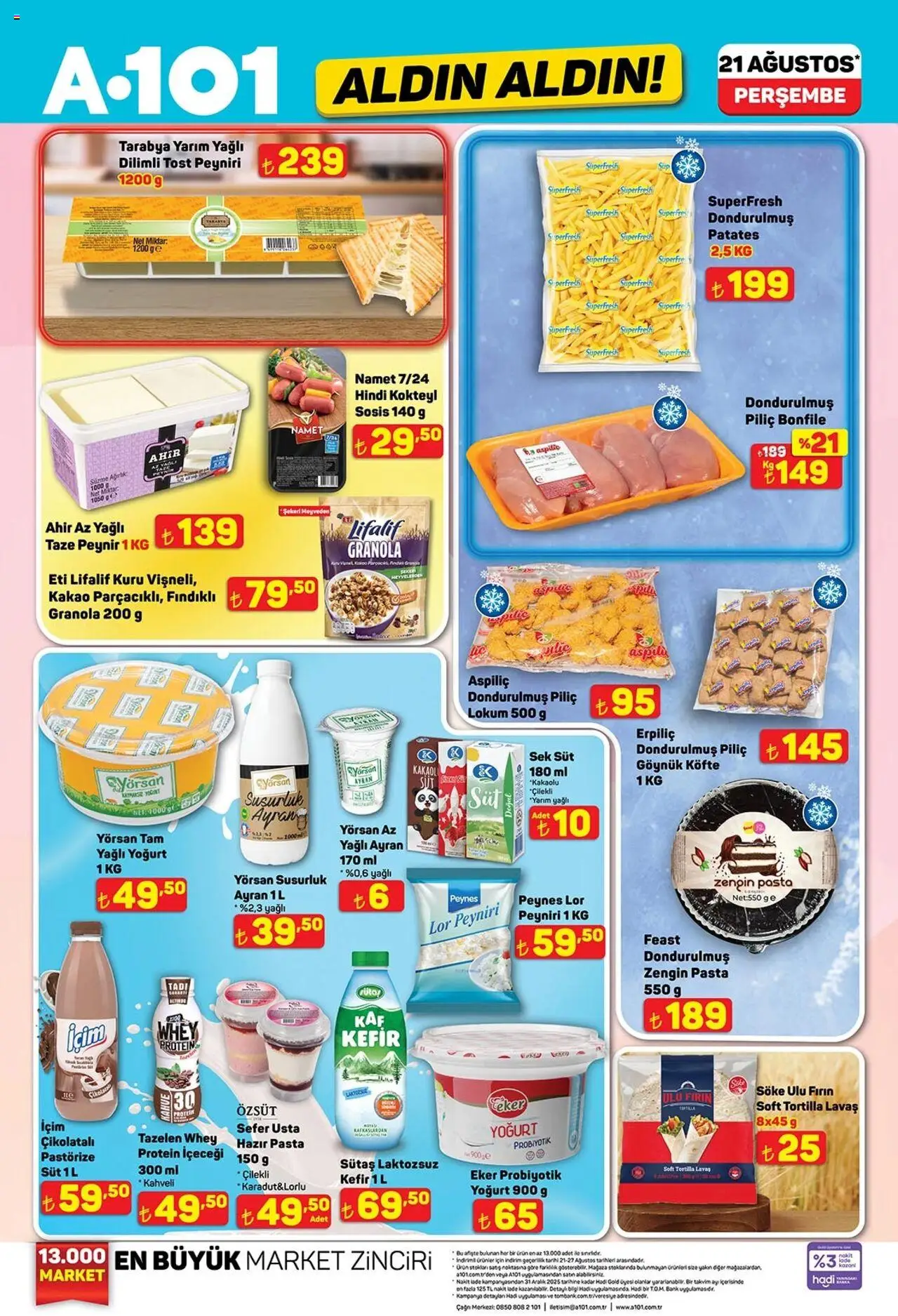 A101 Katalog Aldın Aldın - 21.08.2025 tarihinden itibaren geçerlidir | Sayfa: 2 | Ürünler: Kefir, Yoğurt, Piliç bonfile, Ağırlık