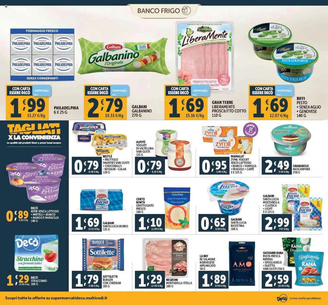 Volantino Decò del 21.08.2025 | Pagina: 10 | Prodotti: Salmone, Formaggio, Pasta, Mascarpone