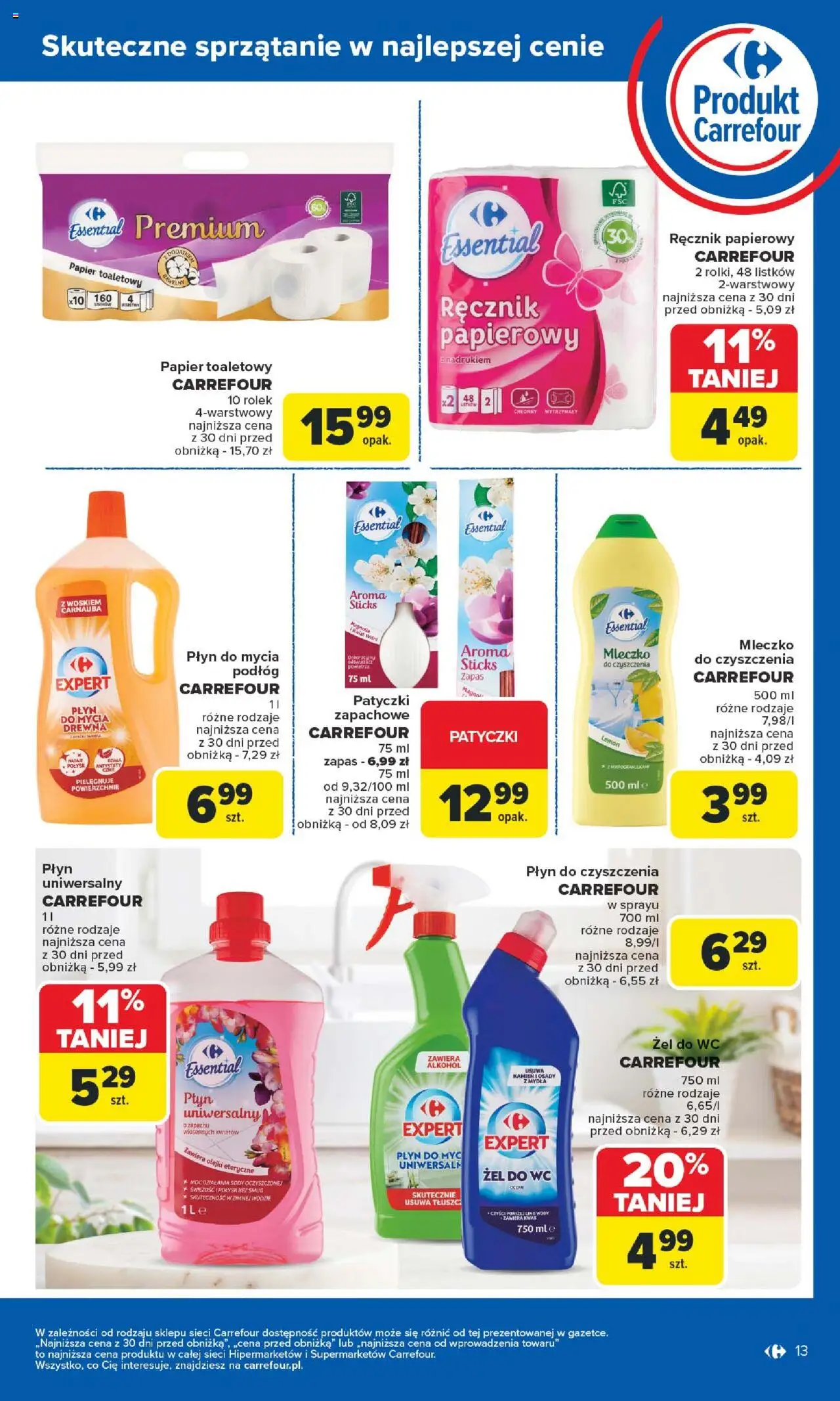 Carrefour Gazetka - Produkt Carrefour od poniedziałku od 02.06.2025 | Strona: 13 | Produkty: Papier toaletowy, Płyn do mycia podłóg, Cleaner, Ręcznik papierowy