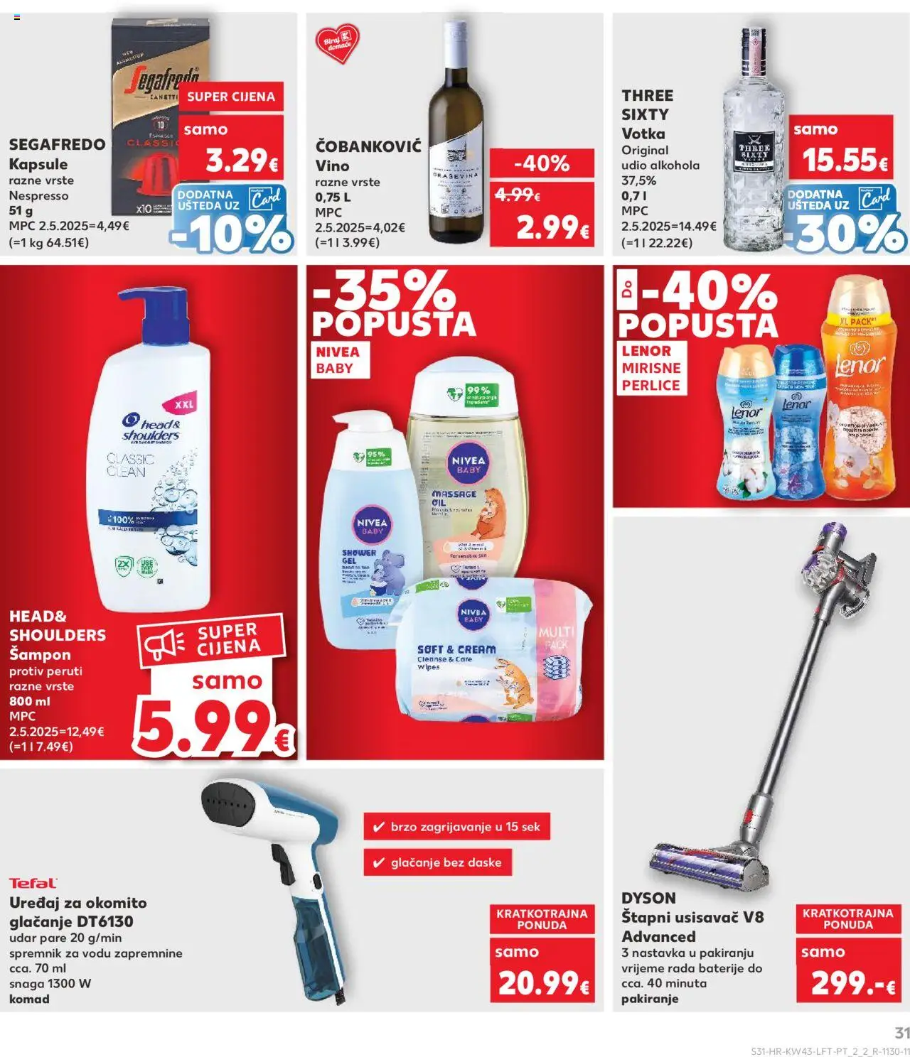 Kaufland katalog | vrijedi od 22.10.2025 | Stranica: 31 | Proizvodi: Usisavač, Vino, Nivea, Vodka
