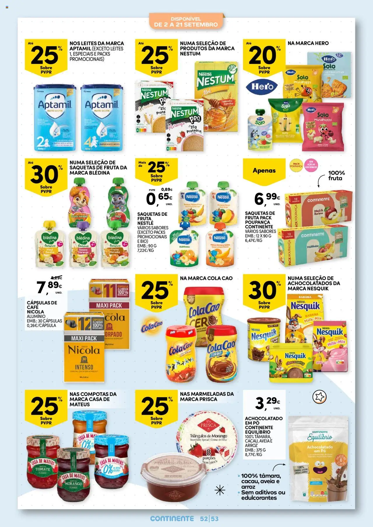 Continente - Regresso às Aulas: Regressamos com tudo │ válido de 12.08.2025 | Página: 53 | Produtos: Pó, Nestlé, Chocolate, Cereais