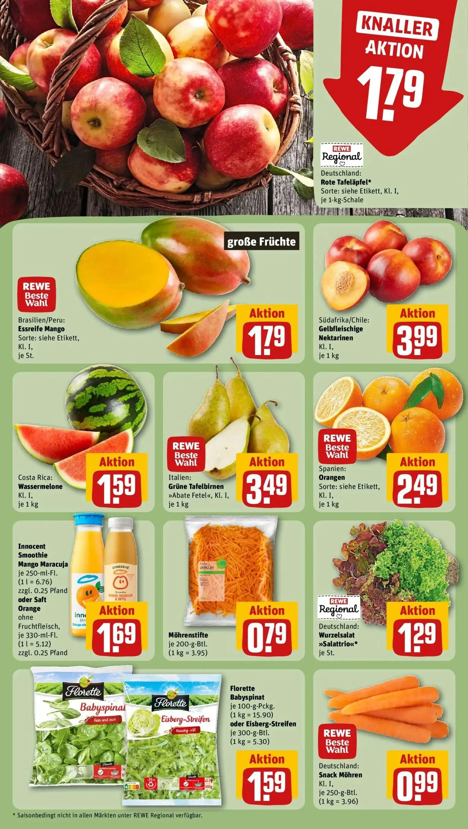 Rewe Prospekt Kamen	 – gültig ab 08.03.2026 | Seite: 6 | Produkte: Äpfel, Orangen, Wassermelone, Saft